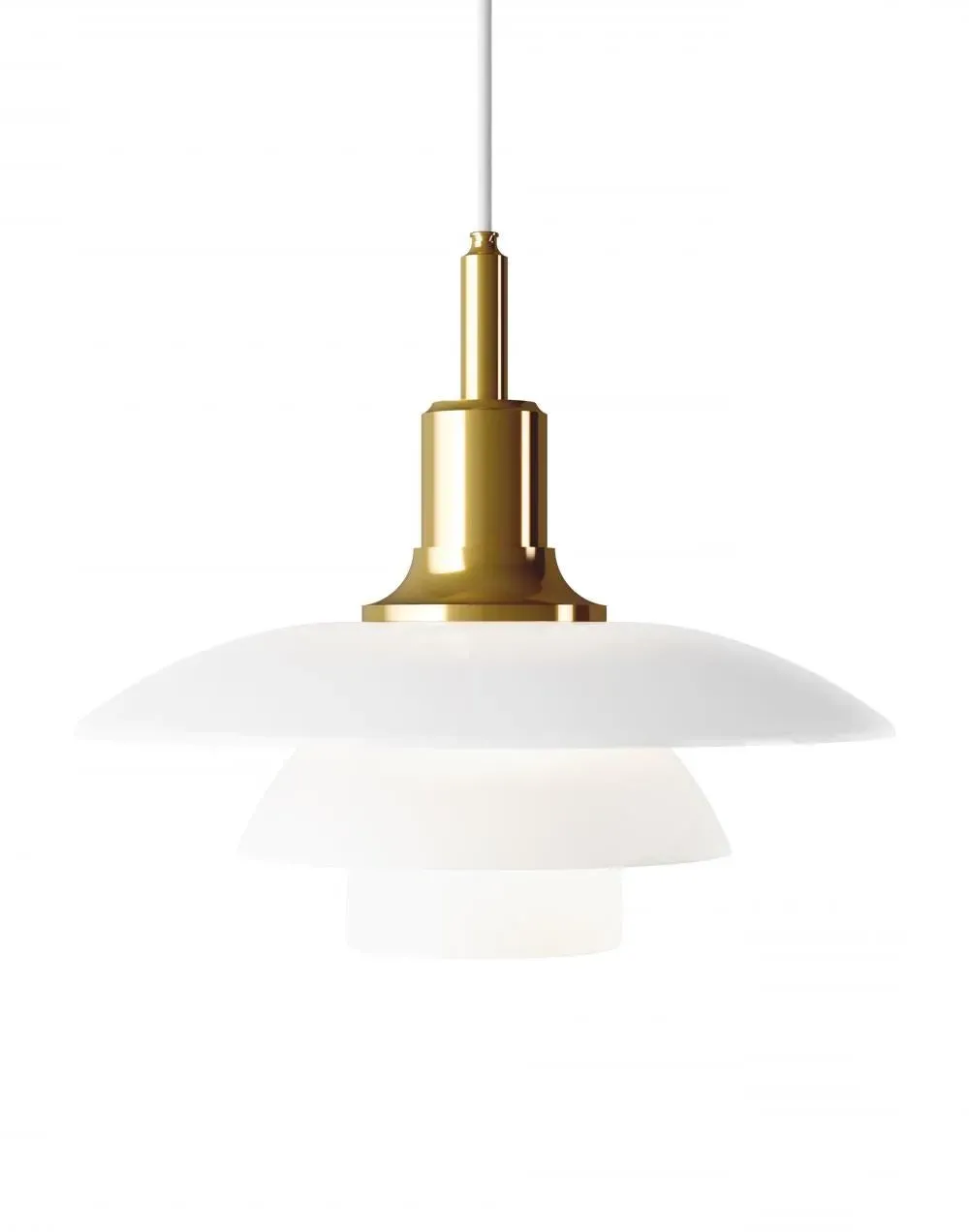 Glass Pendant Light - Chrome, Opal Glass