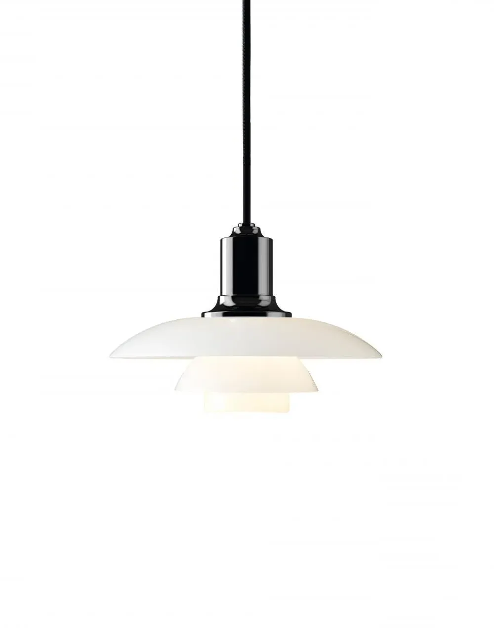 Glass Pendant Light with Three Shades - Black image