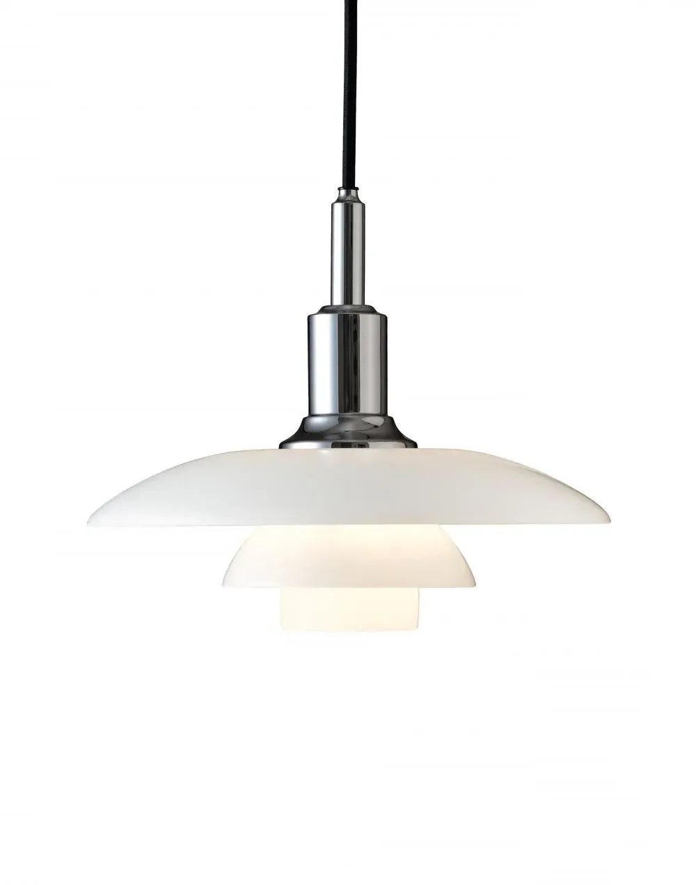 Glass Pendant Light with Three Shades - Brass