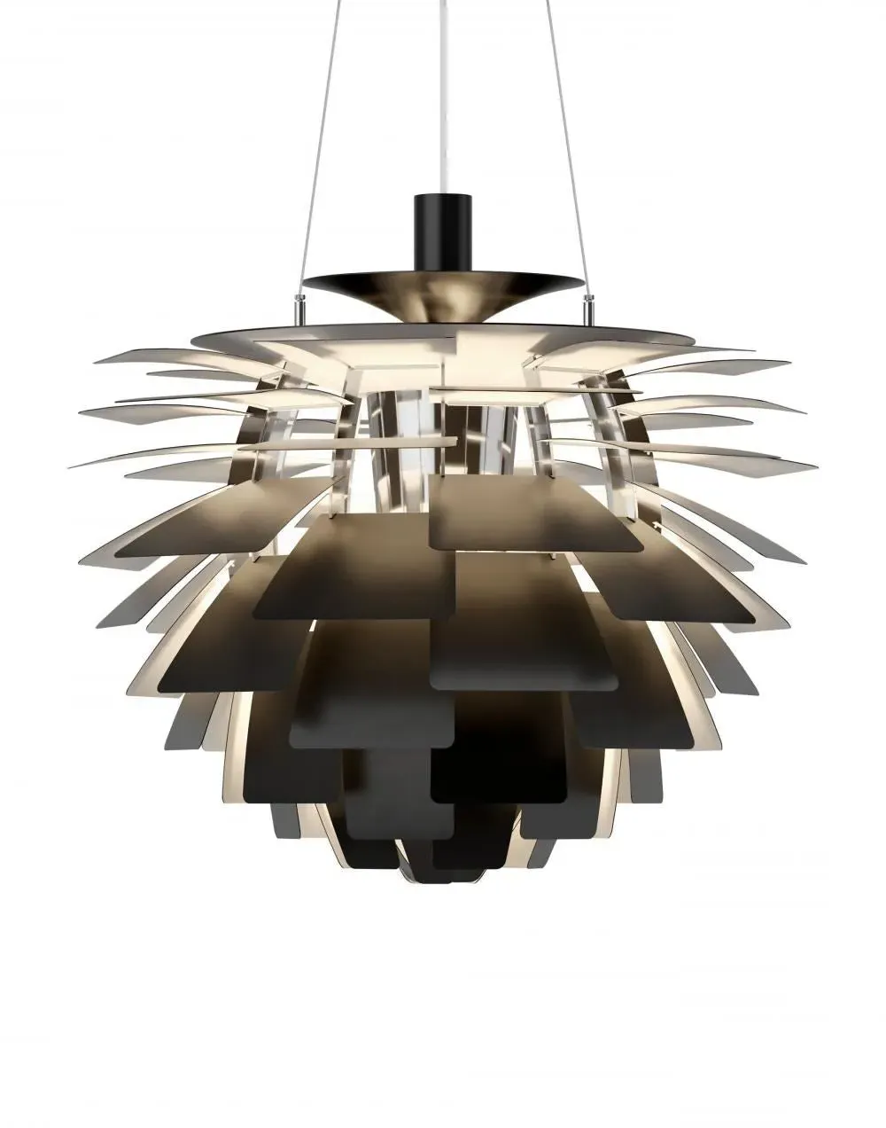 Large Artichoke Pendant Light - Black, Steel