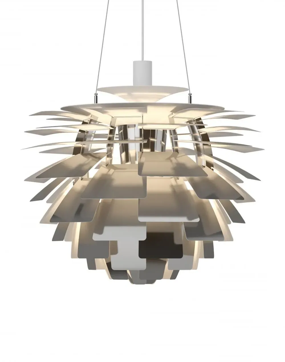Large Artichoke Pendant Light - Steel