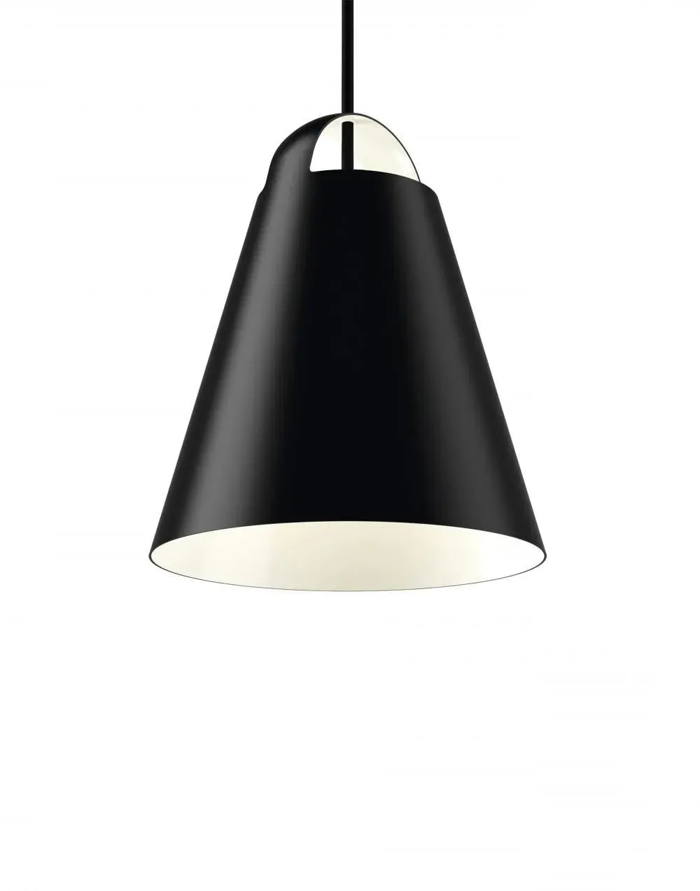 Large Pendant Light with Conical Shade - White