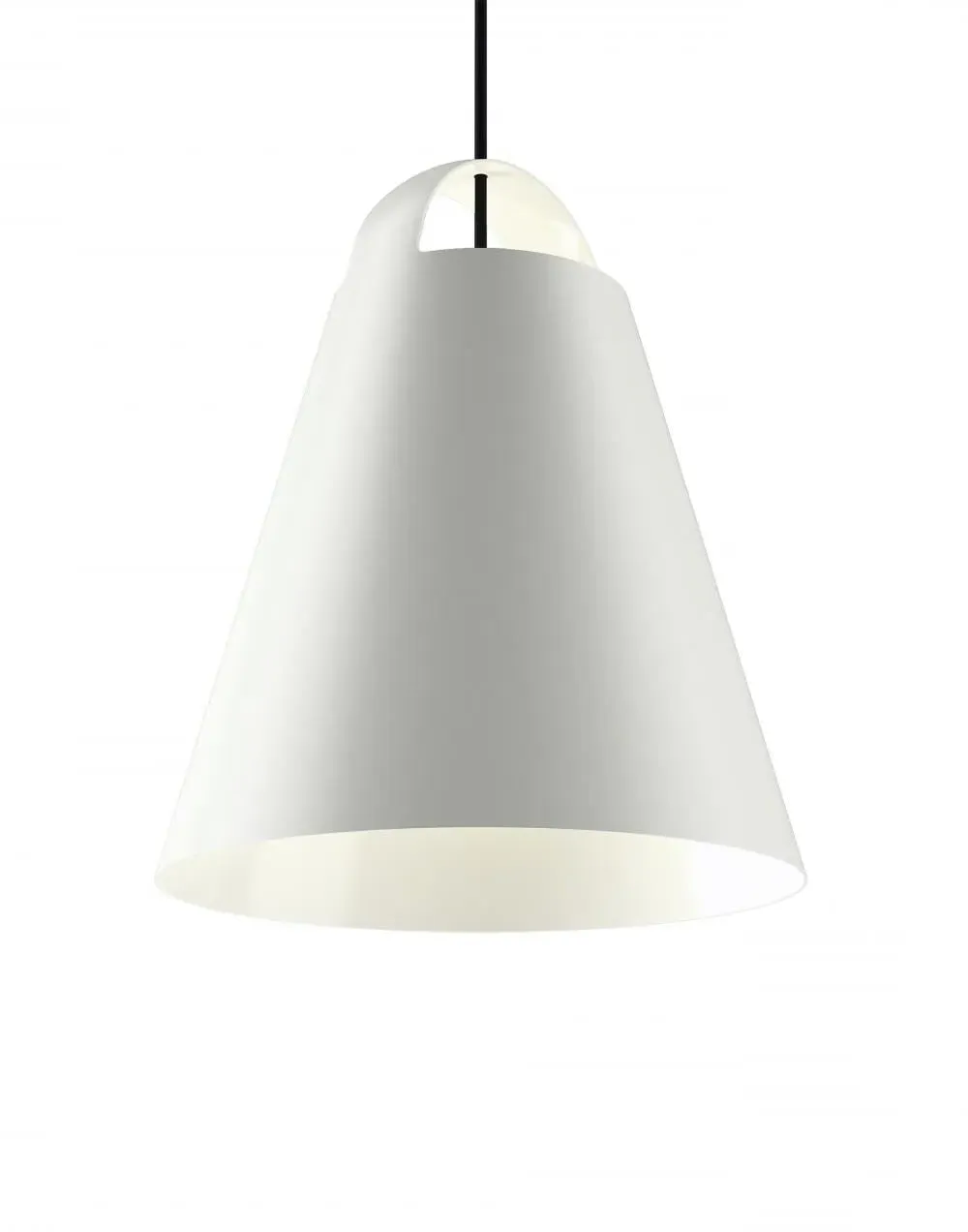 Large Pendant Light with Conical Shade - White