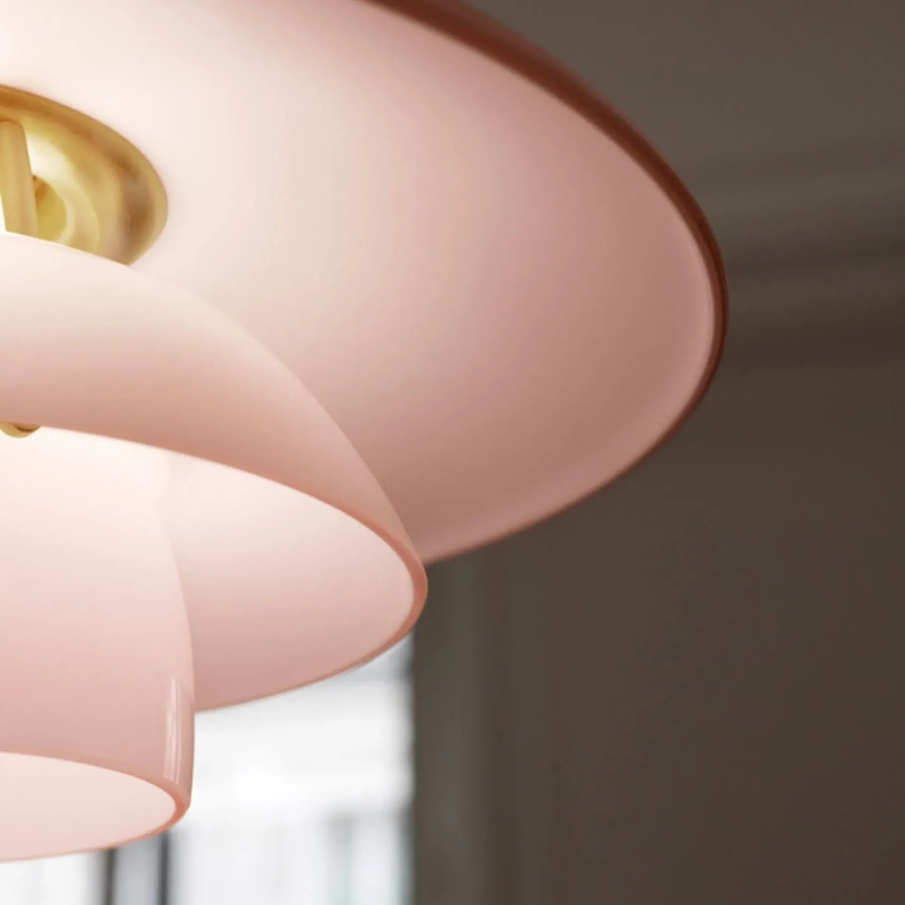 PH 3 1/2-3 Pendant Light - Pale Rose, Glass