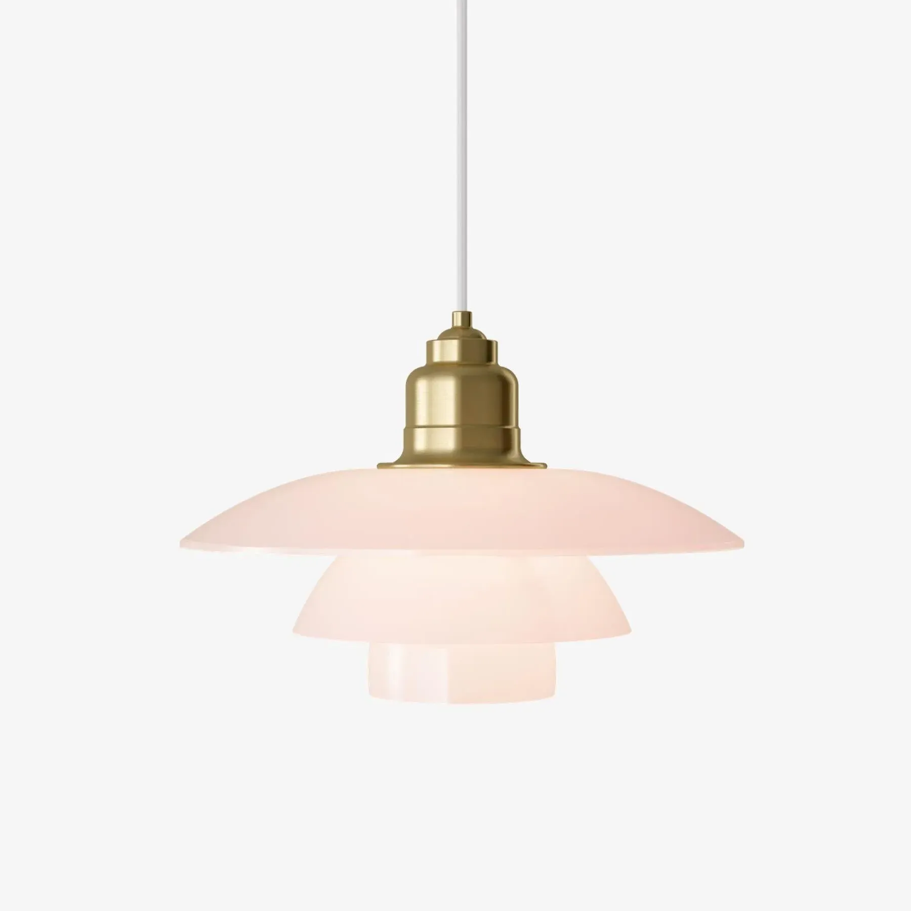 PH 3 1/2-3 Pendant Light - Pale Rose, Glass