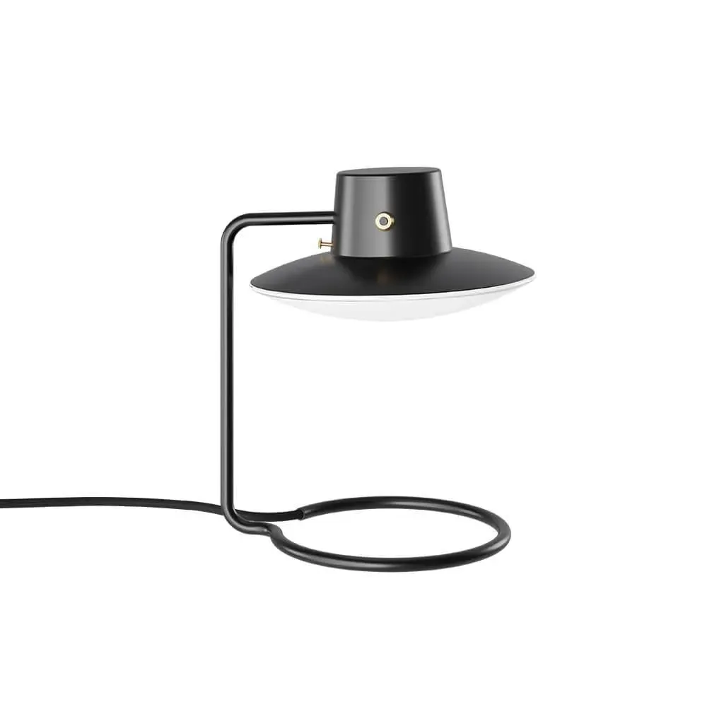 Short Table Lamp with Opal Glass - Black, Metal
