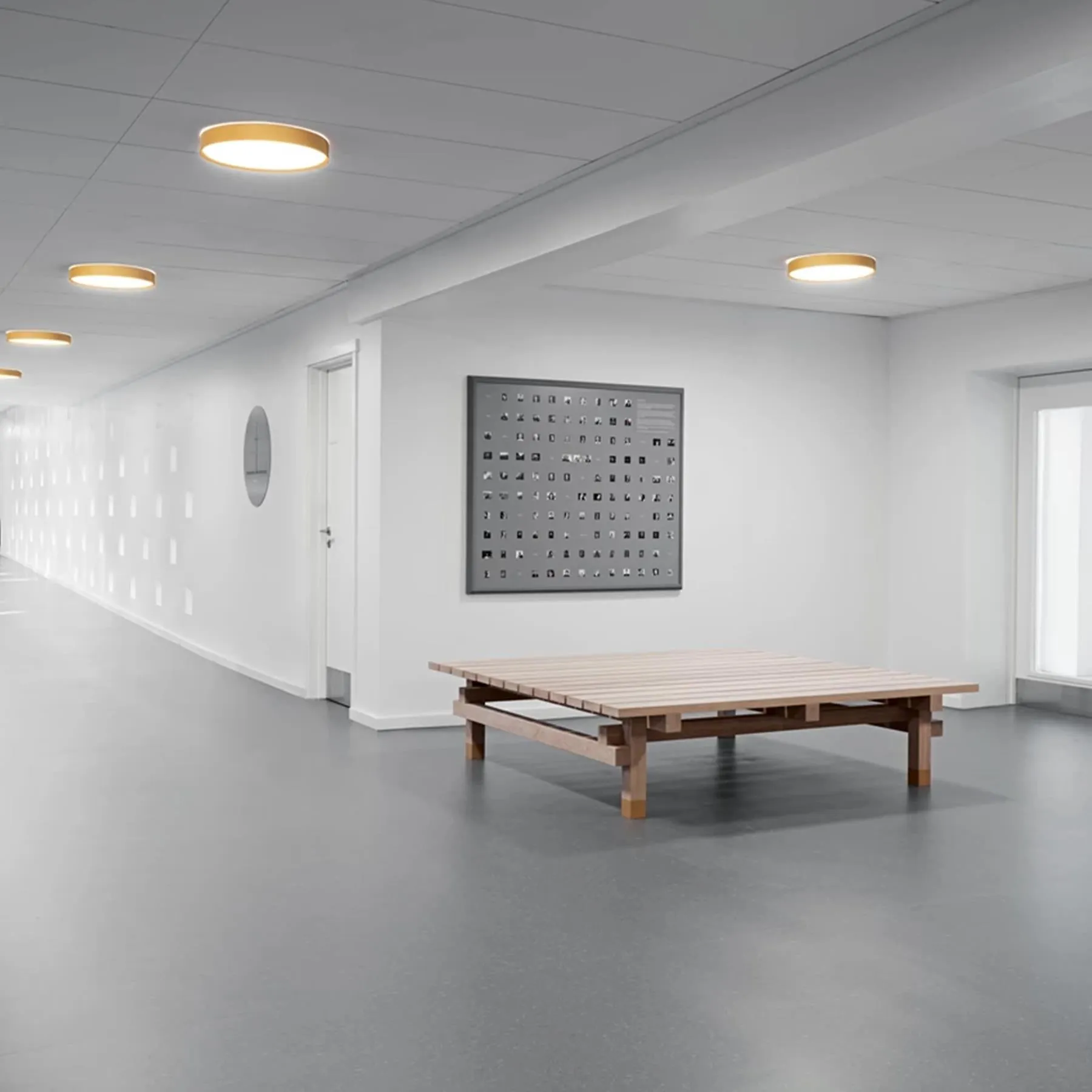 Slim Round Large Surface Mounted Ceiling Light - Black