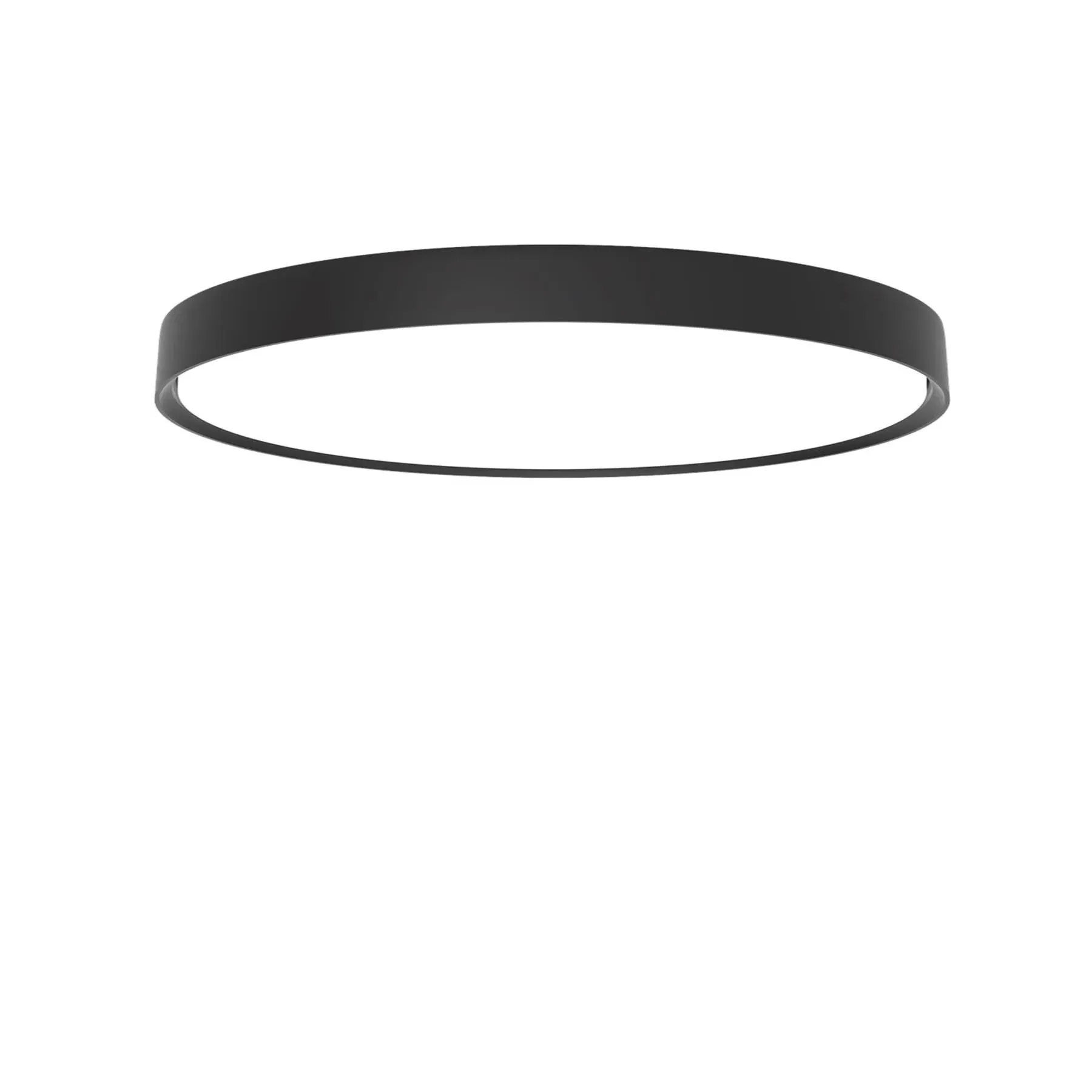 Slim Round Large Surface Mounted Ceiling Light - Black