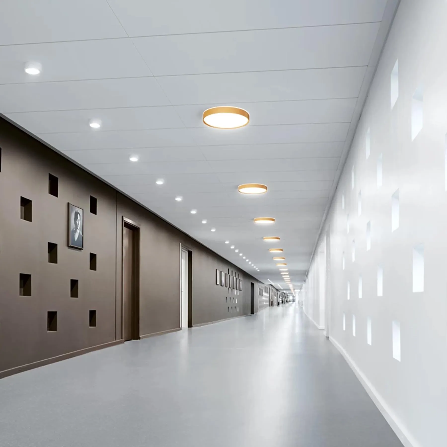 Slim Round Medium Surface Mounted Ceiling Light - Black