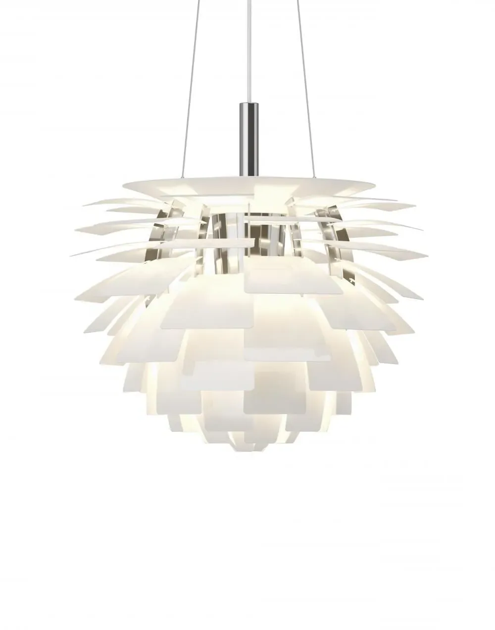 Small Artichoke Pendant Light - White, Steel