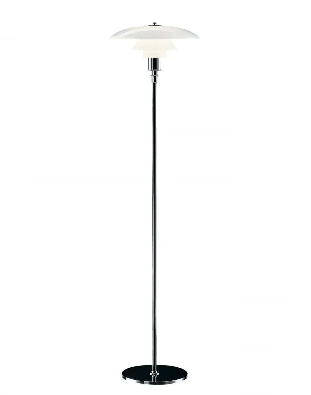 Small Floor Lamp with Glass Shade - Brass