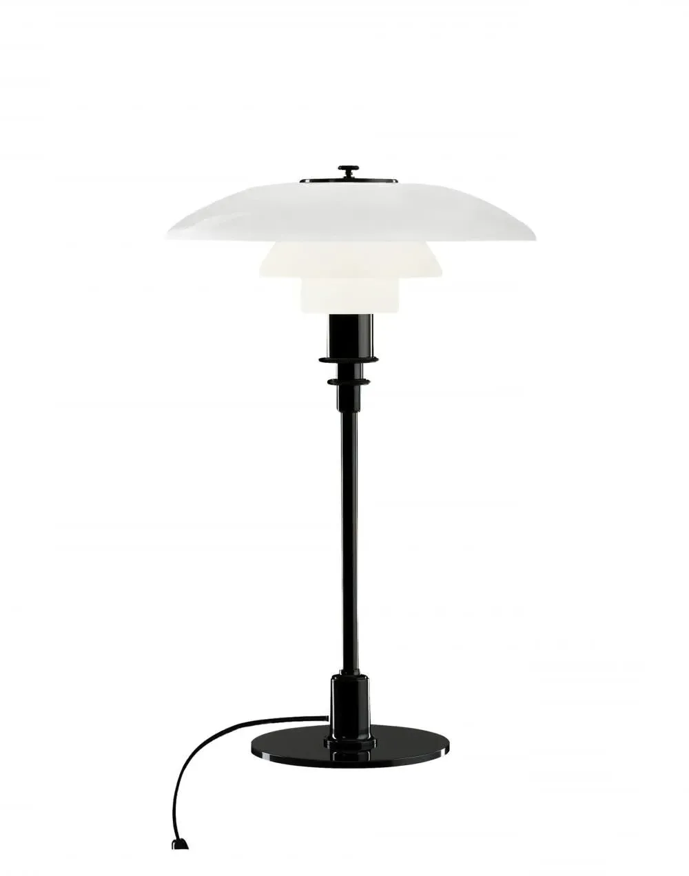 Table Lamp with Glass Shade - Brass, Metal