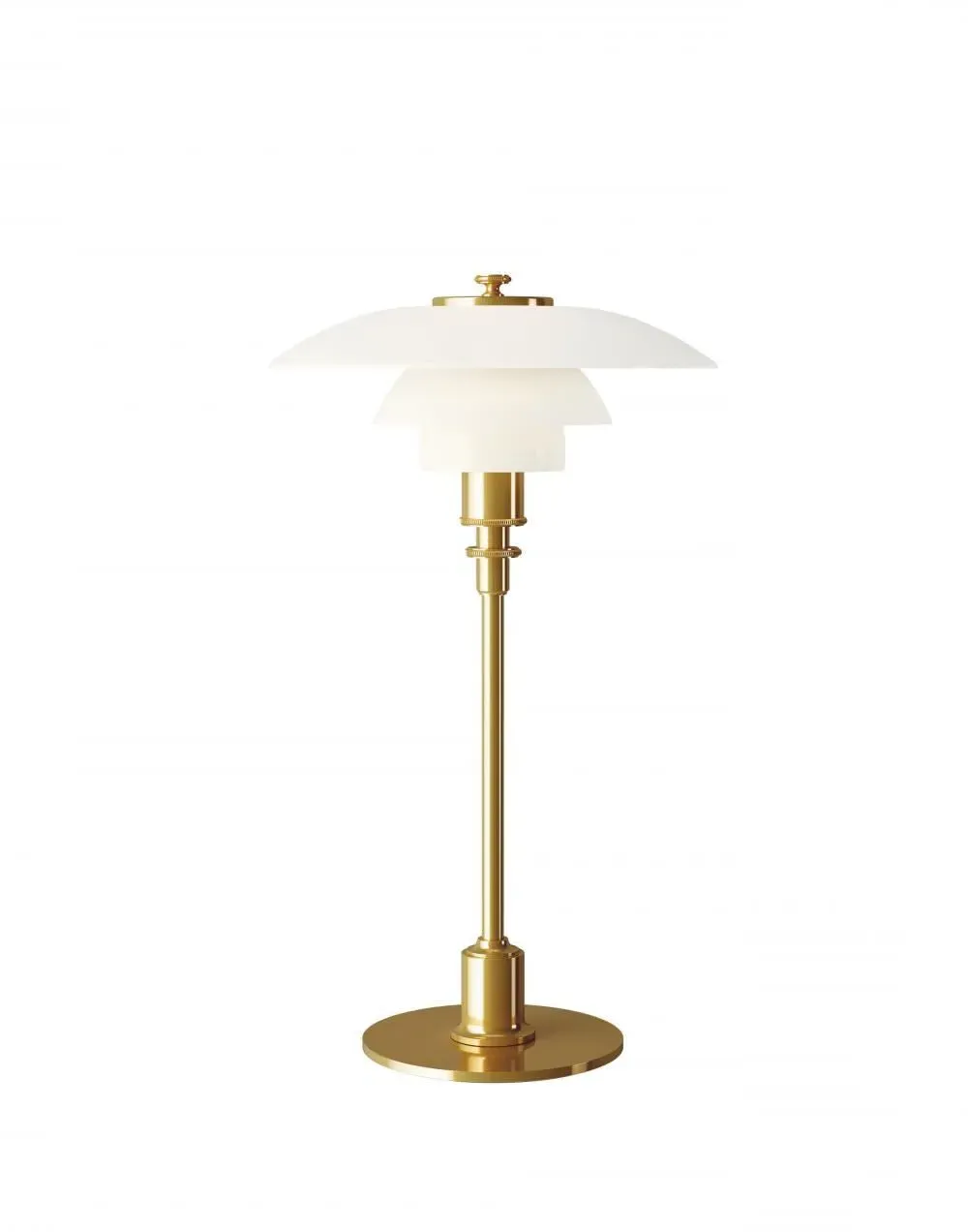Table Lamp with Glass Shade - Brass, Metal