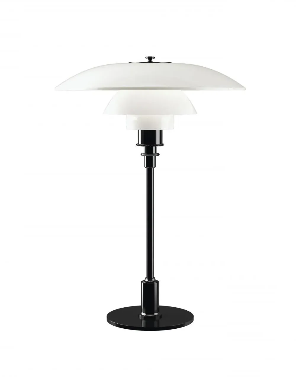 Table Lamp with Glass Shade - Chrome, Metal