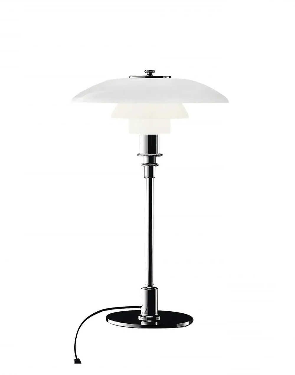 Table Lamp with Glass Shade - Chrome, Metal image