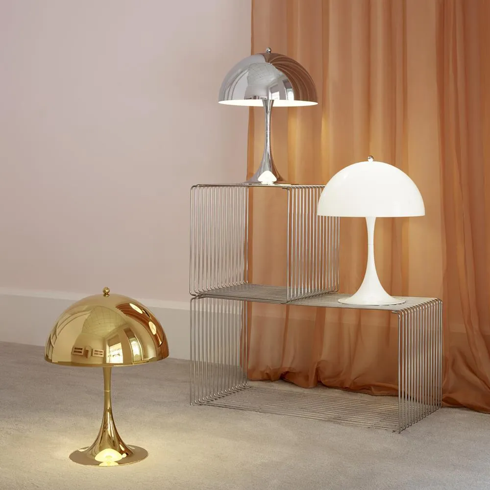 Table Lamp with Hemispherical Shade - Brass, Acrylic