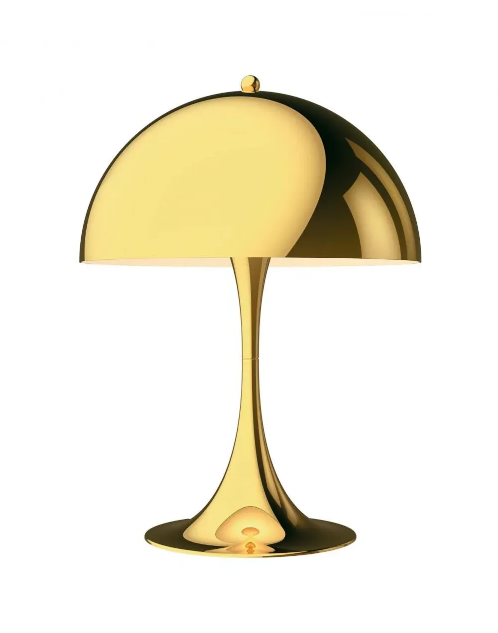 Table Lamp with Hemispherical Shade - Brass, Acrylic