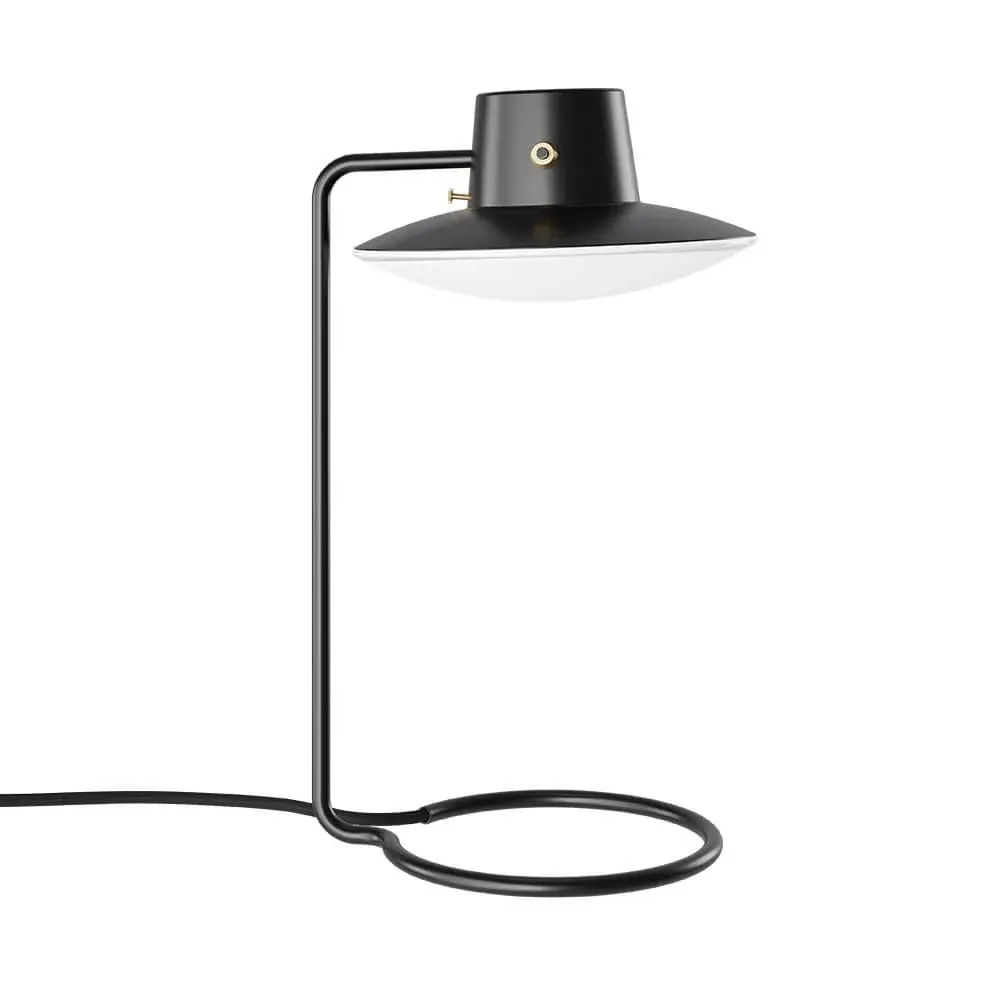 Tall Table Lamp with Opal Glass - Black, Metal