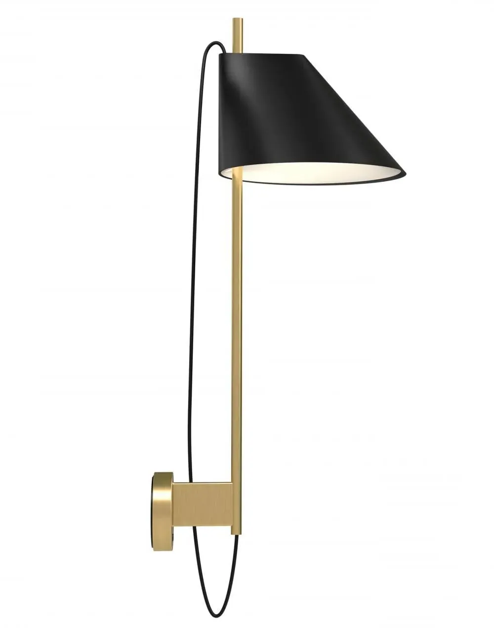 Wall Light with Timer - Brass, White Shade