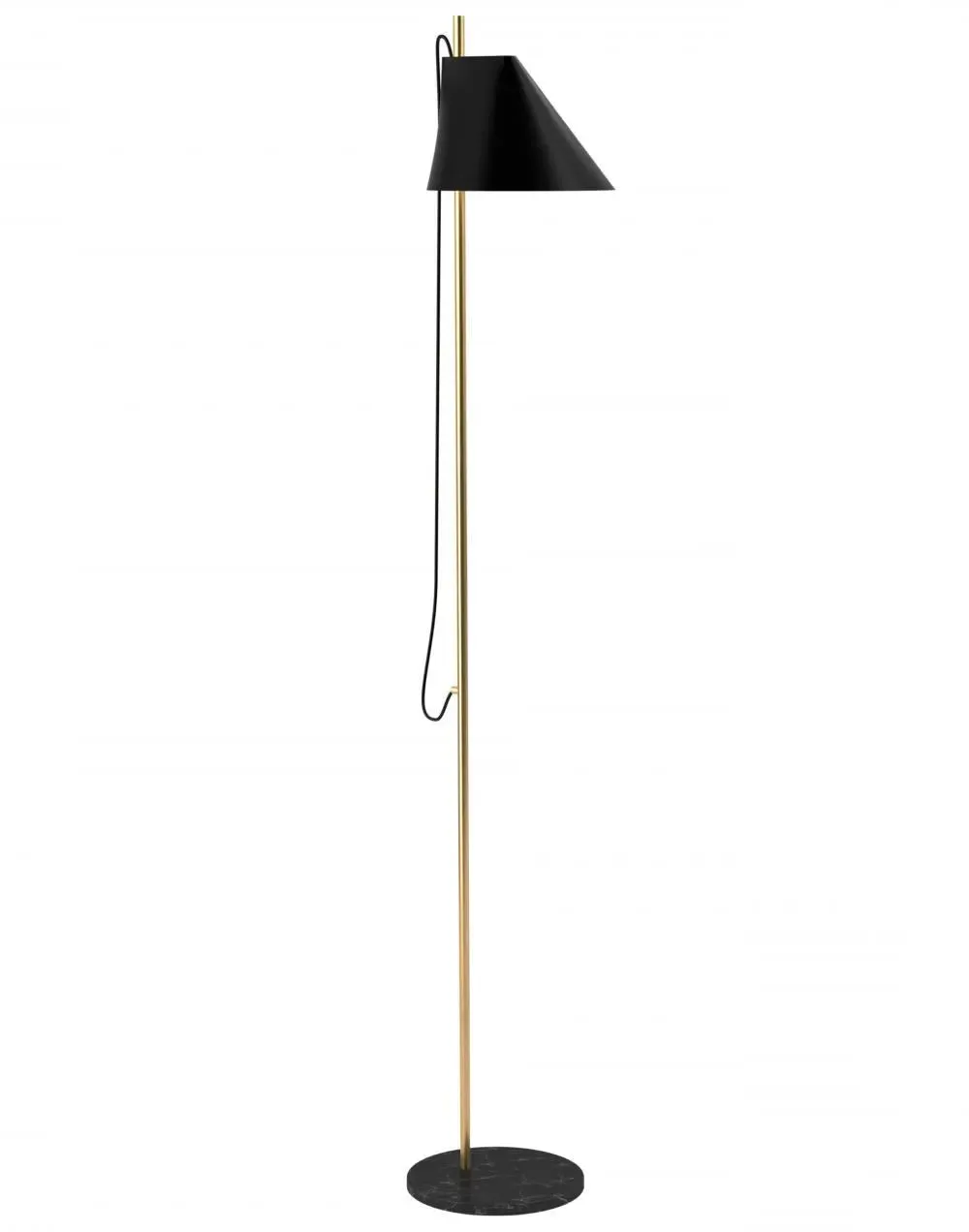 YUH Floor Lamp with Timer - Brass, White Marble
