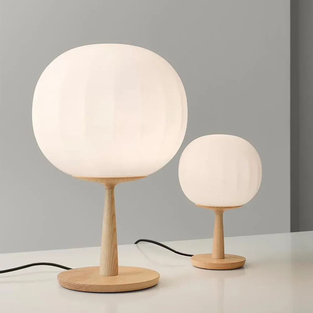 Medium Table Lamp with Base - Opaline Glass