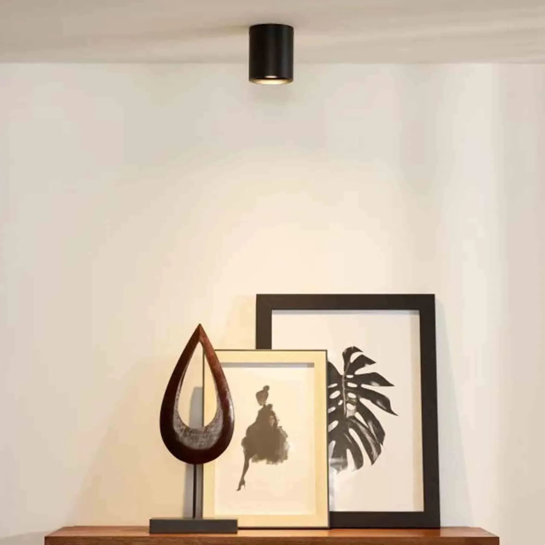 Ceiling Spotlight with GU10 Fitting - Black, Aluminium