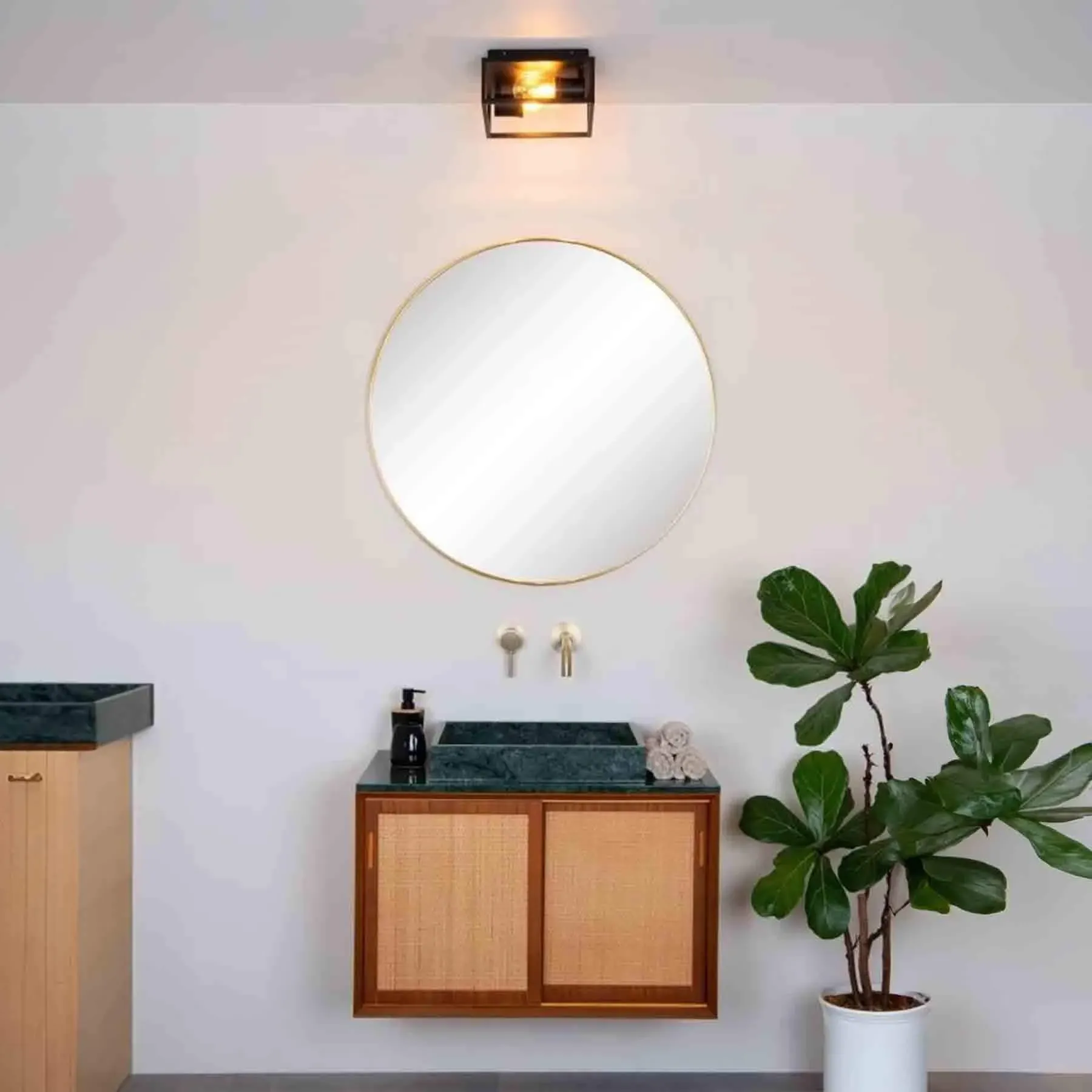 Flush Ceiling Light with LED - Glass, Aluminium