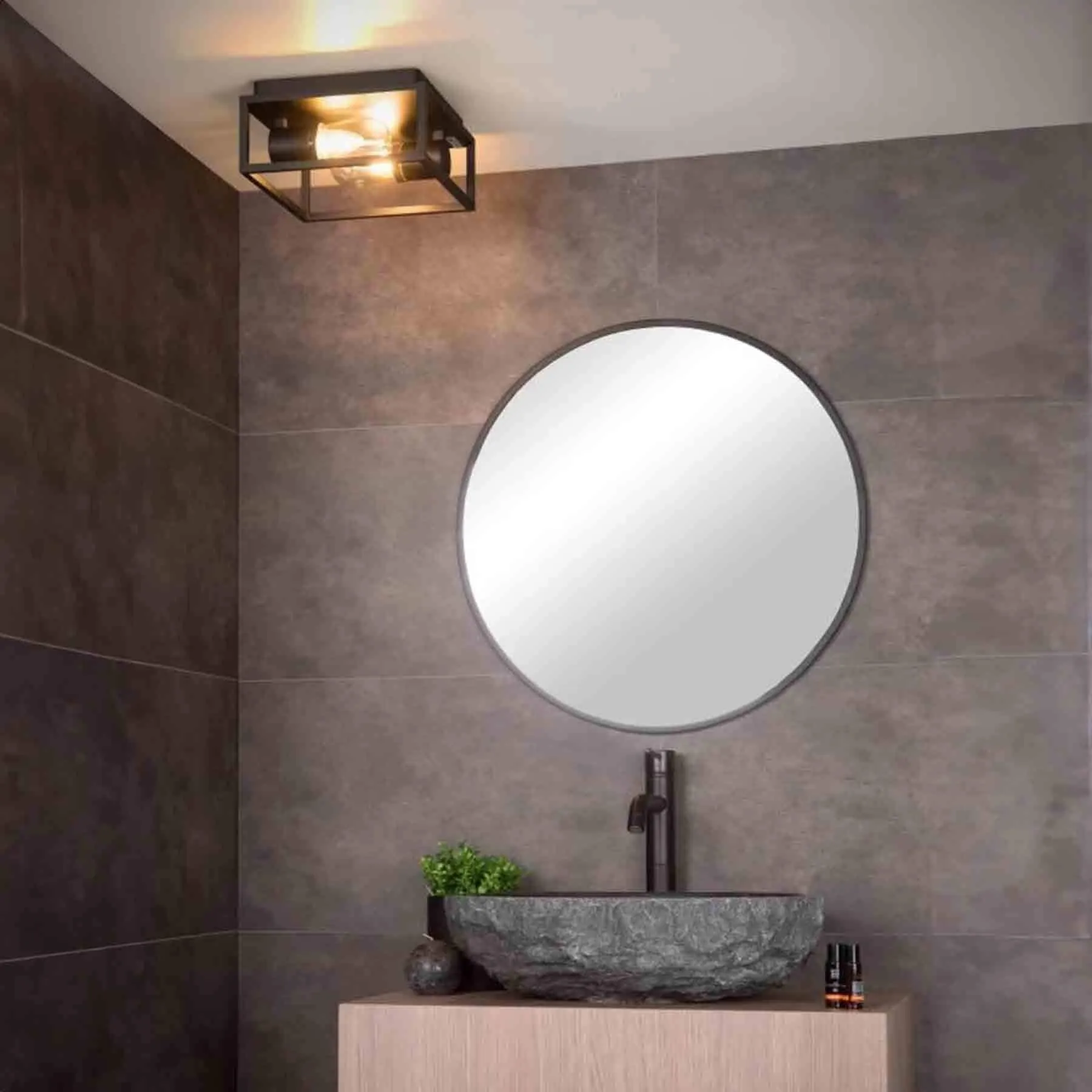 Flush Ceiling Light with LED - Glass, Aluminium