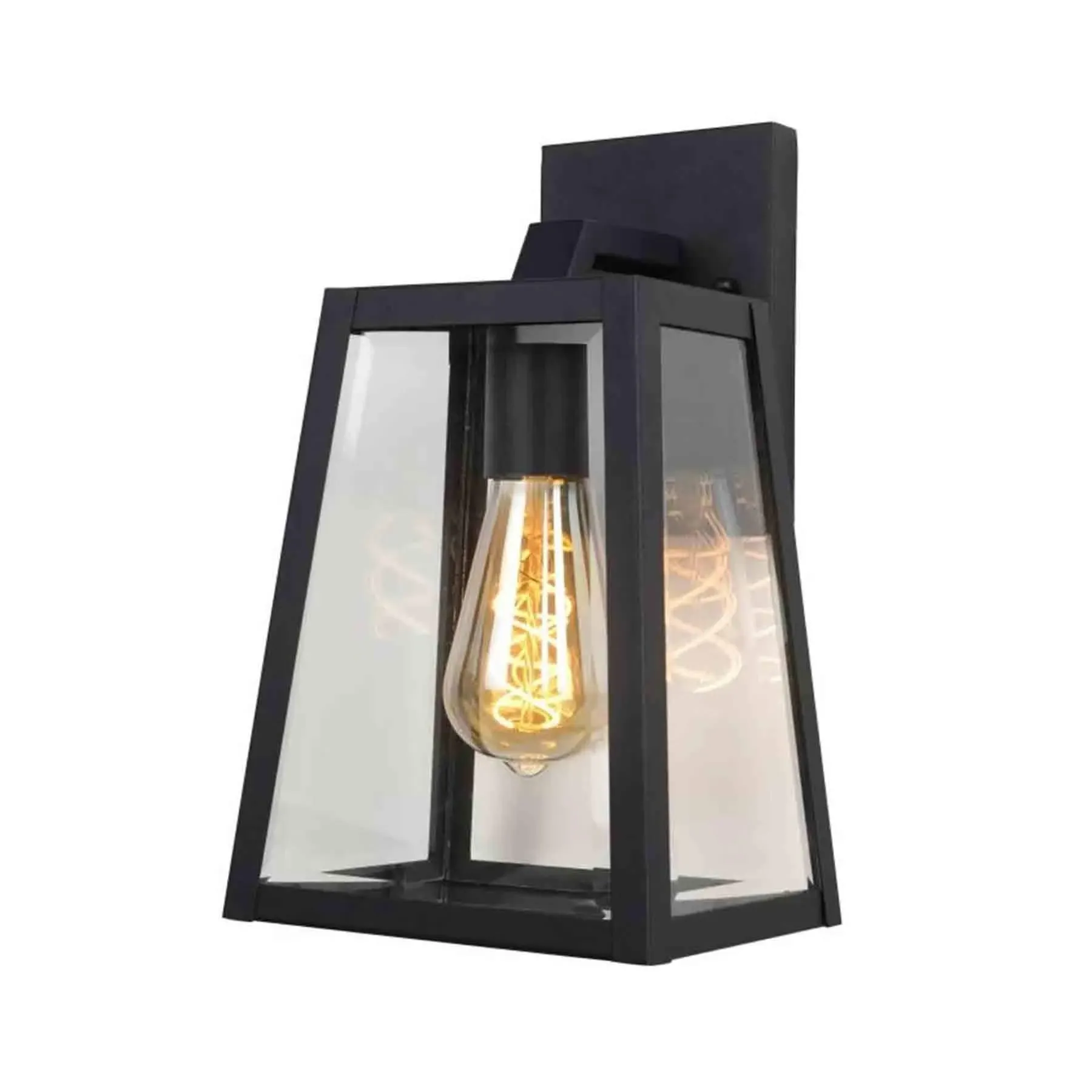 Large Outdoor Wall Light - Black, Metal