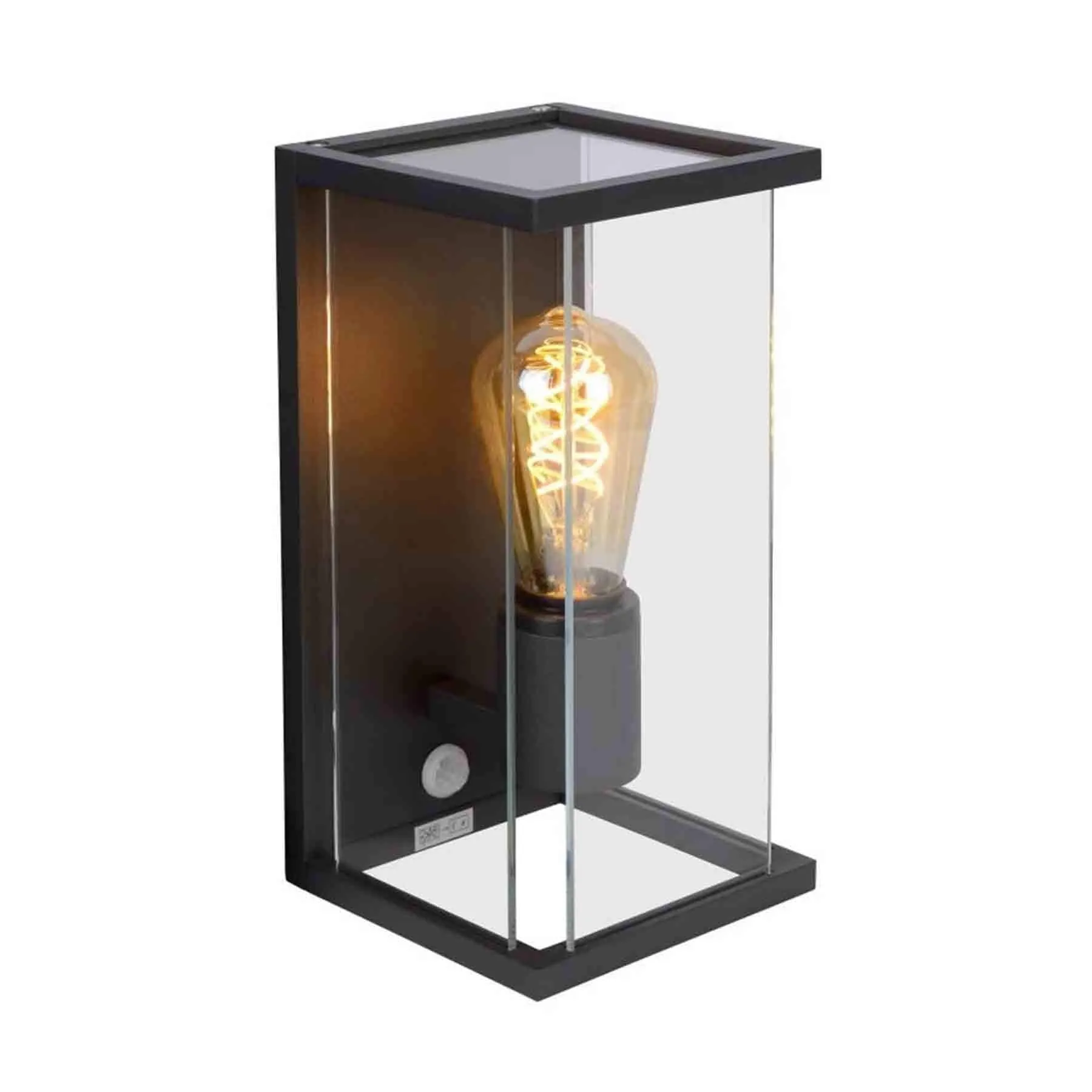 Outdoor Wall Light with Motion Sensor - Black, Metal