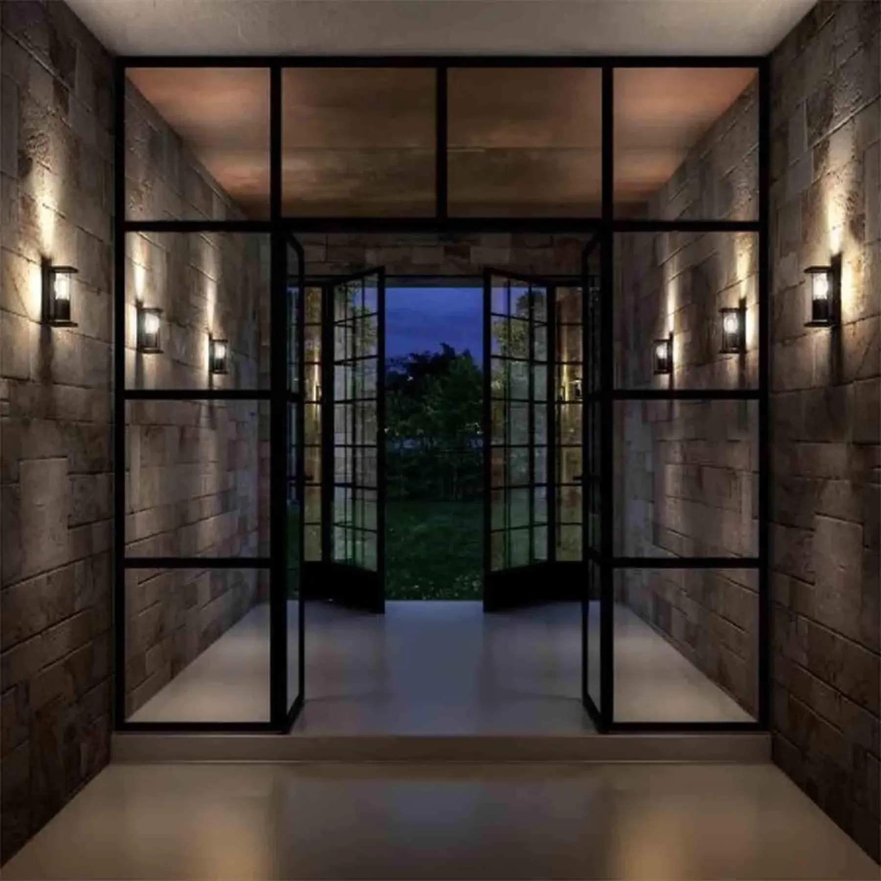 Outdoor Wall Light with Motion Sensor - White, Metal