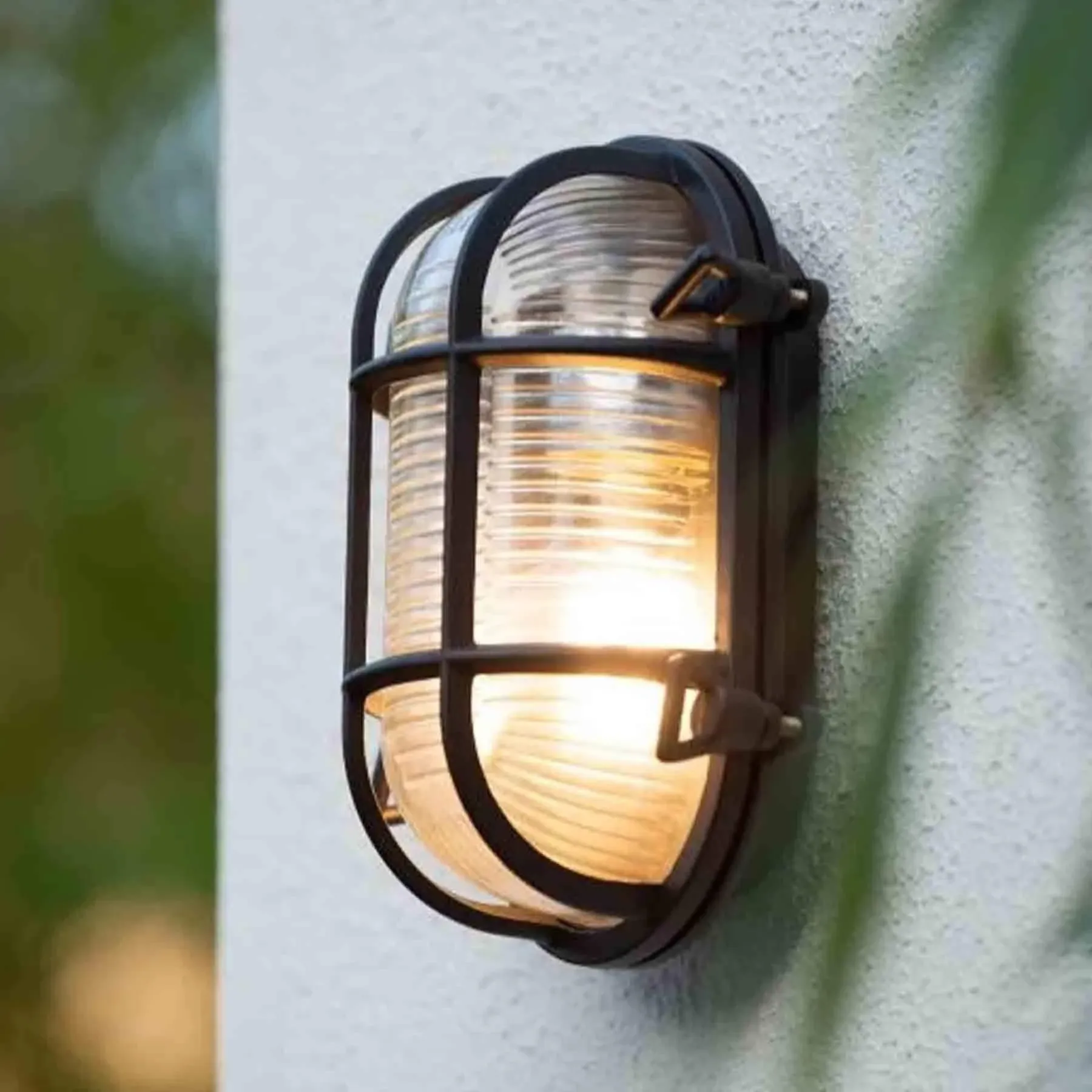 Oval Outdoor Wall Light - Aluminium, Glass