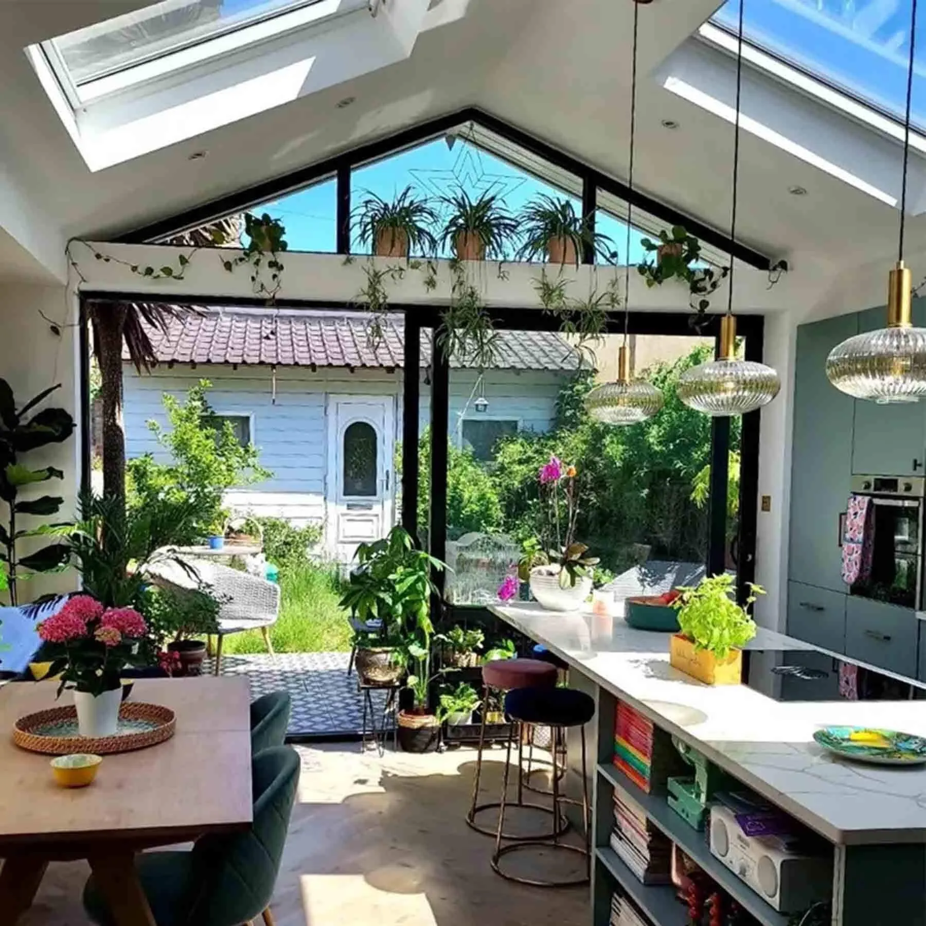 Saucer Pendant Light - Glass with Gold