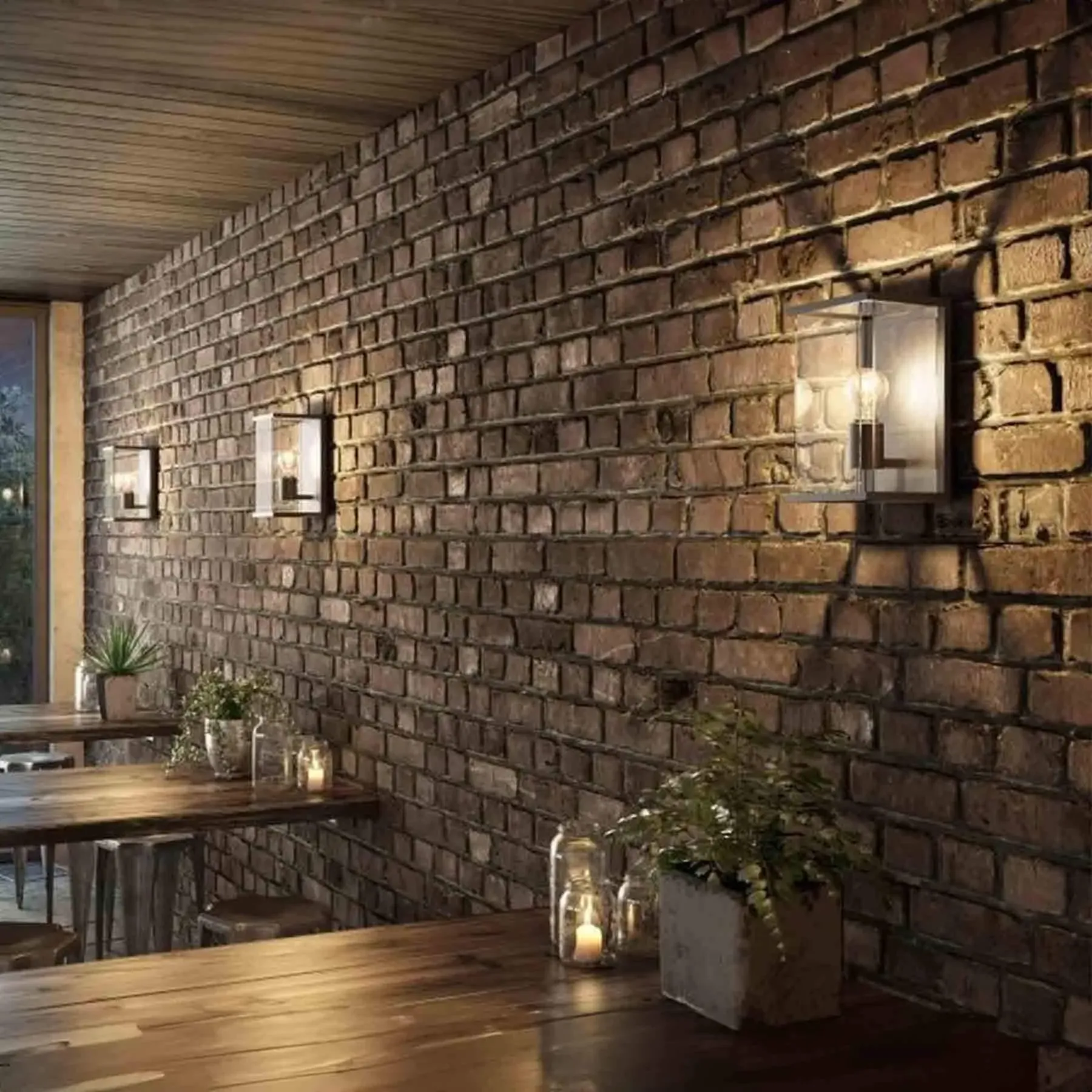 Small Outdoor Wall Light - Black, Aluminium