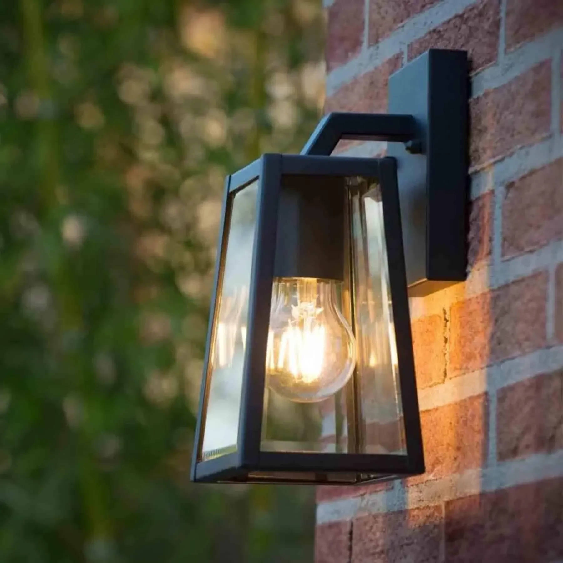 Small Outdoor Wall Light - Black, Metal