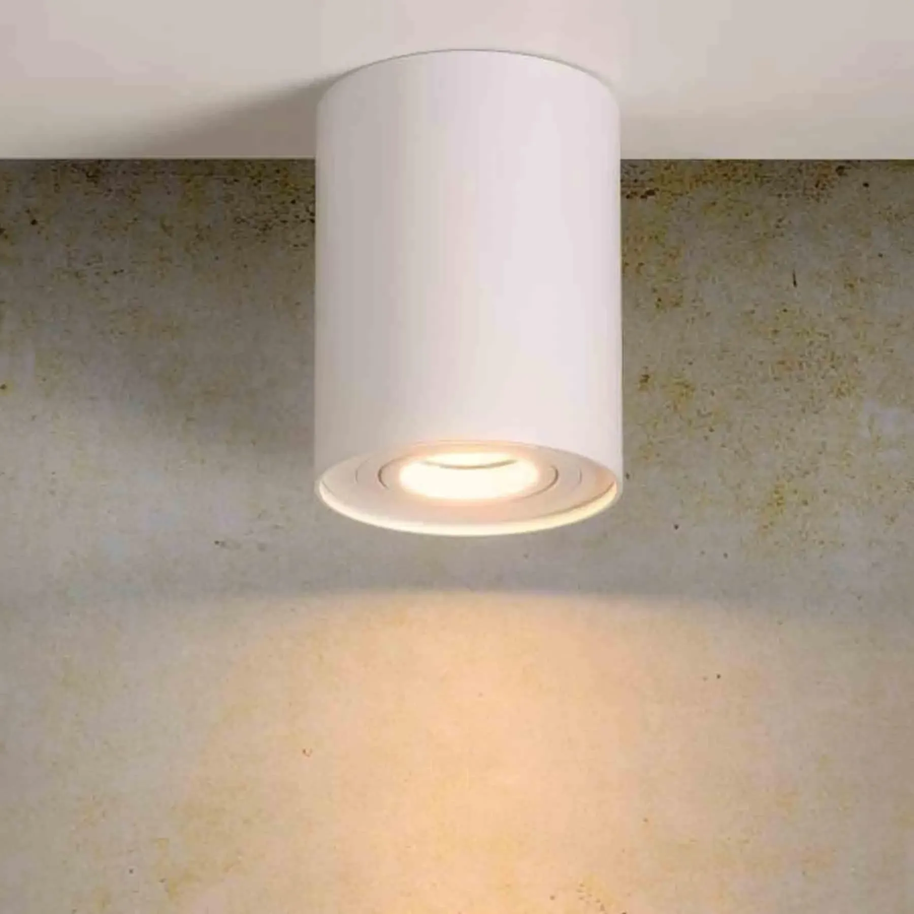 Tube Flush Ceiling Light with 360° Swivel - White, Aluminium