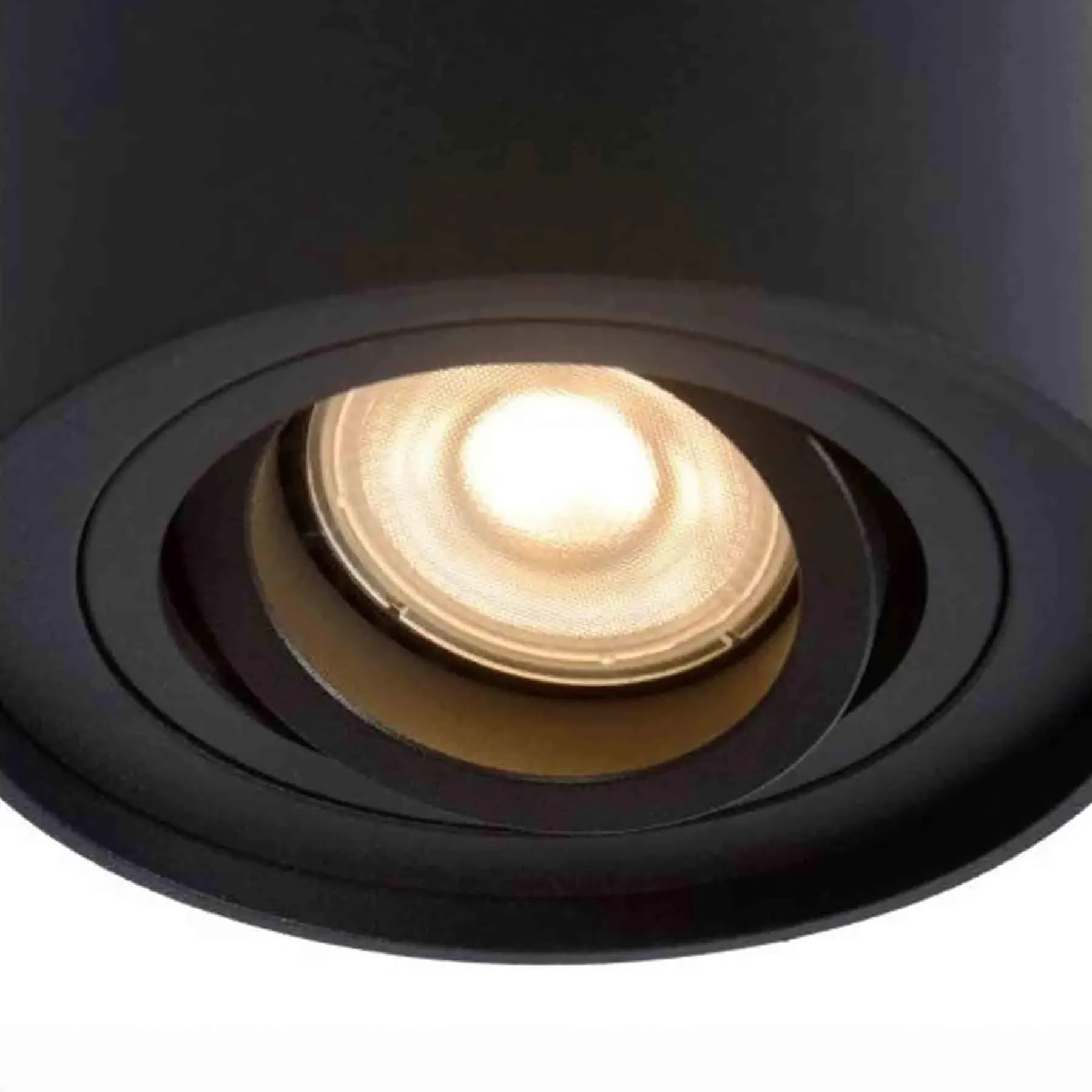 Tube Flush Ceiling Light with 360° Swivel - White, Aluminium