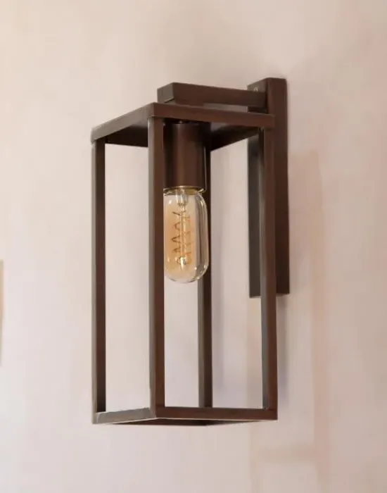 Wall Light with Glass Shade - Aged Zinc