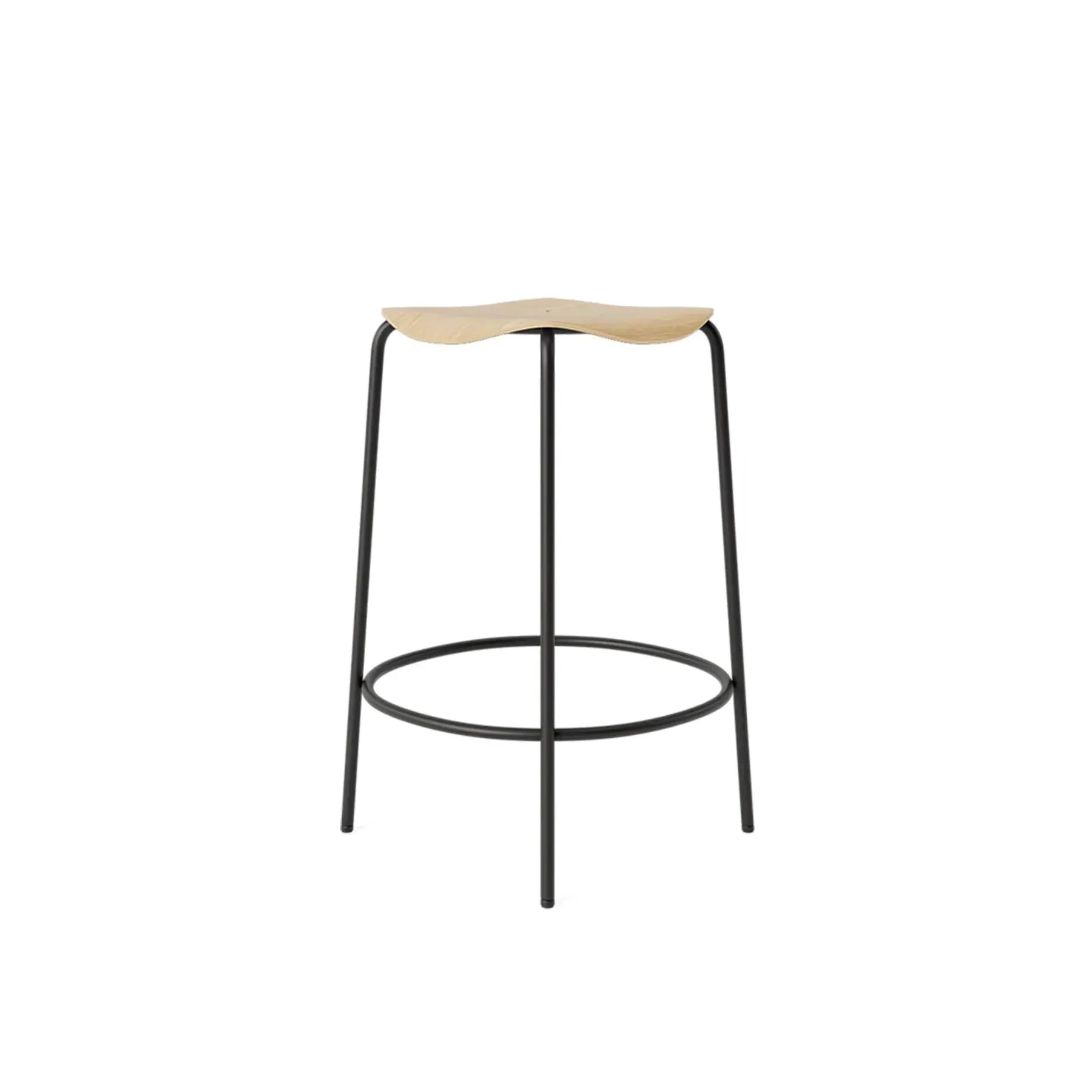 65cm Bar Stool with Footrest - Natural, Oak image