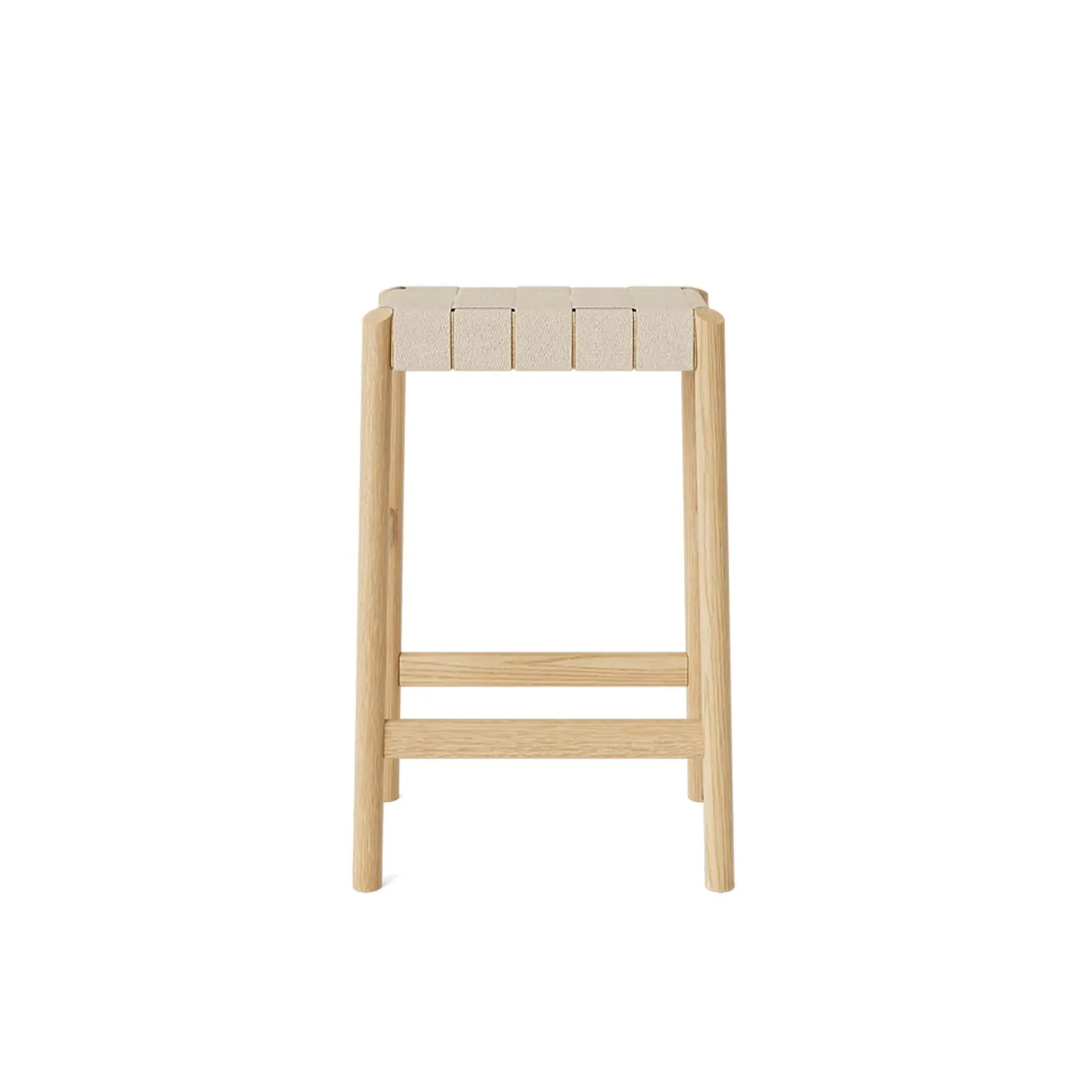 65cm Bar Stool with Upholstery - Natural, Oak image