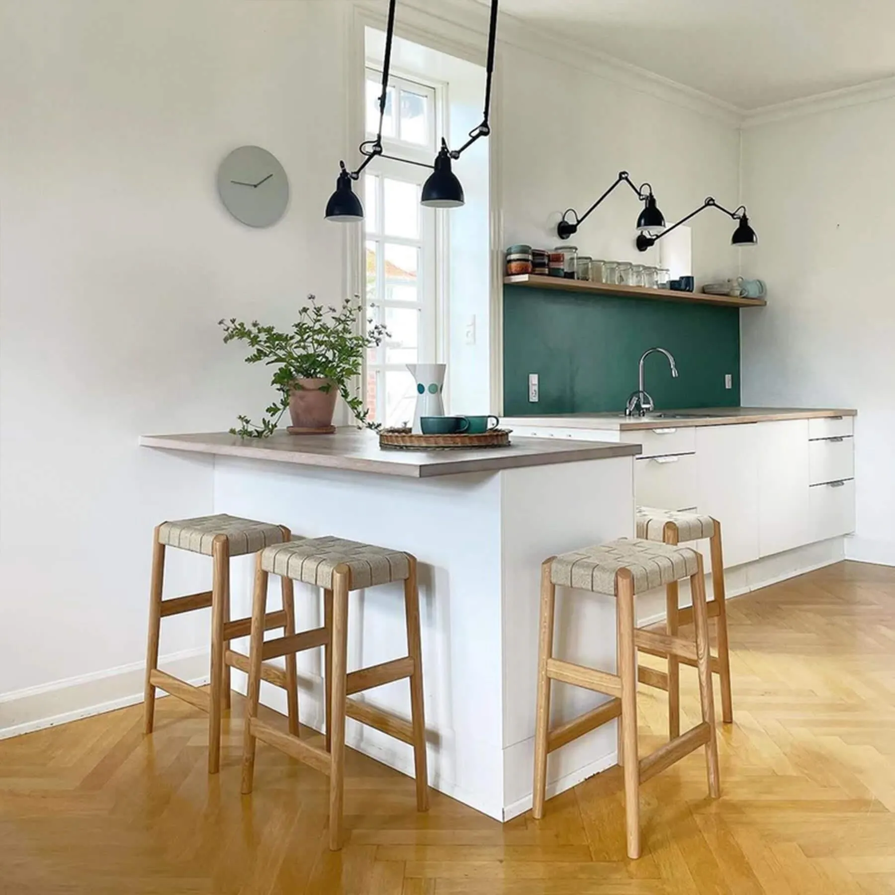 75cm Bar Stool with Upholstery - Natural, Oak