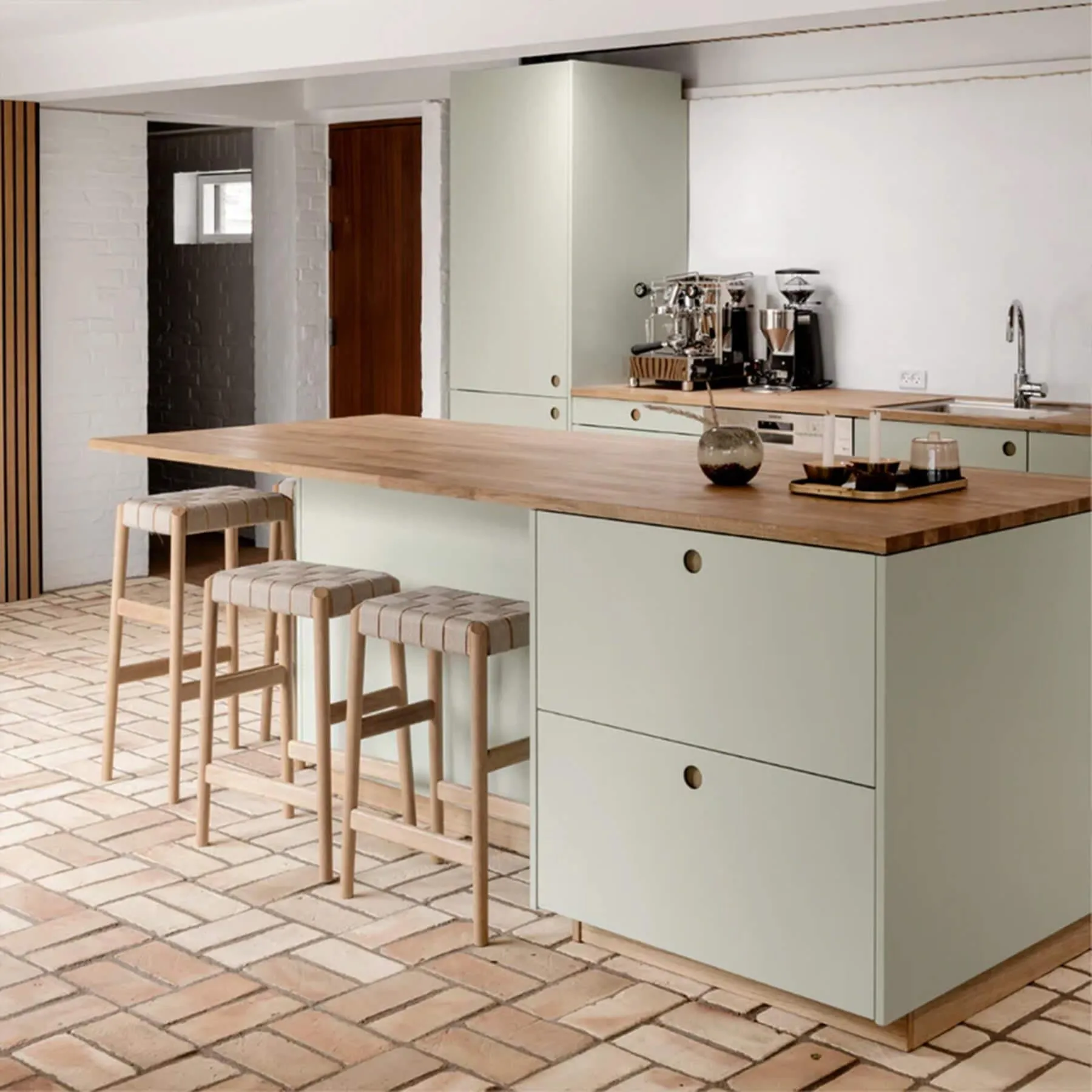 75cm Bar Stool with Upholstery - Natural, Oak