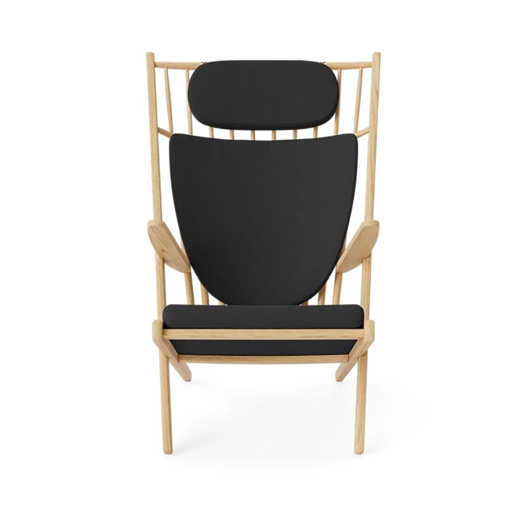 Armchair with Cushions - Black, Leather