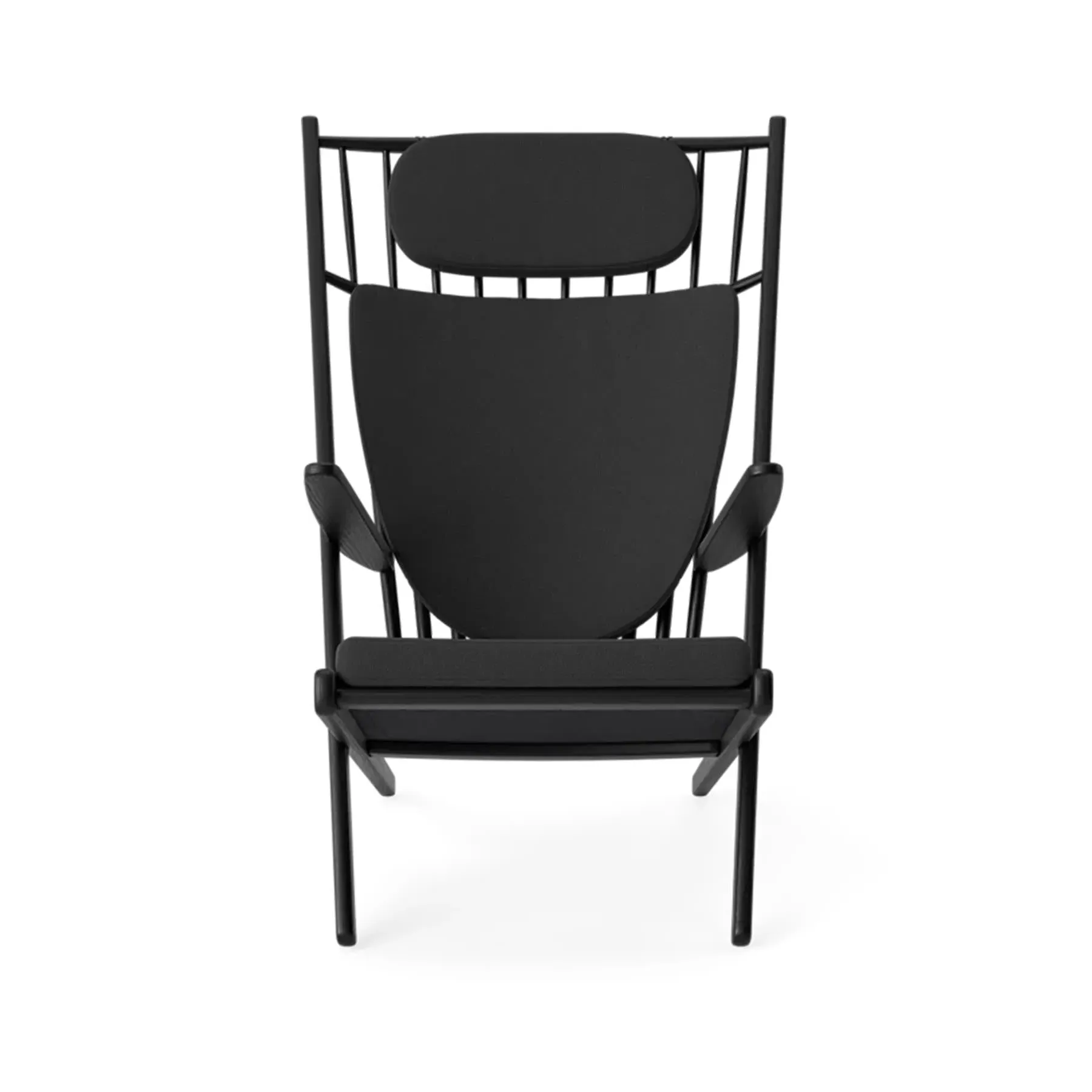 Armchair with Cushions - Black, Leather