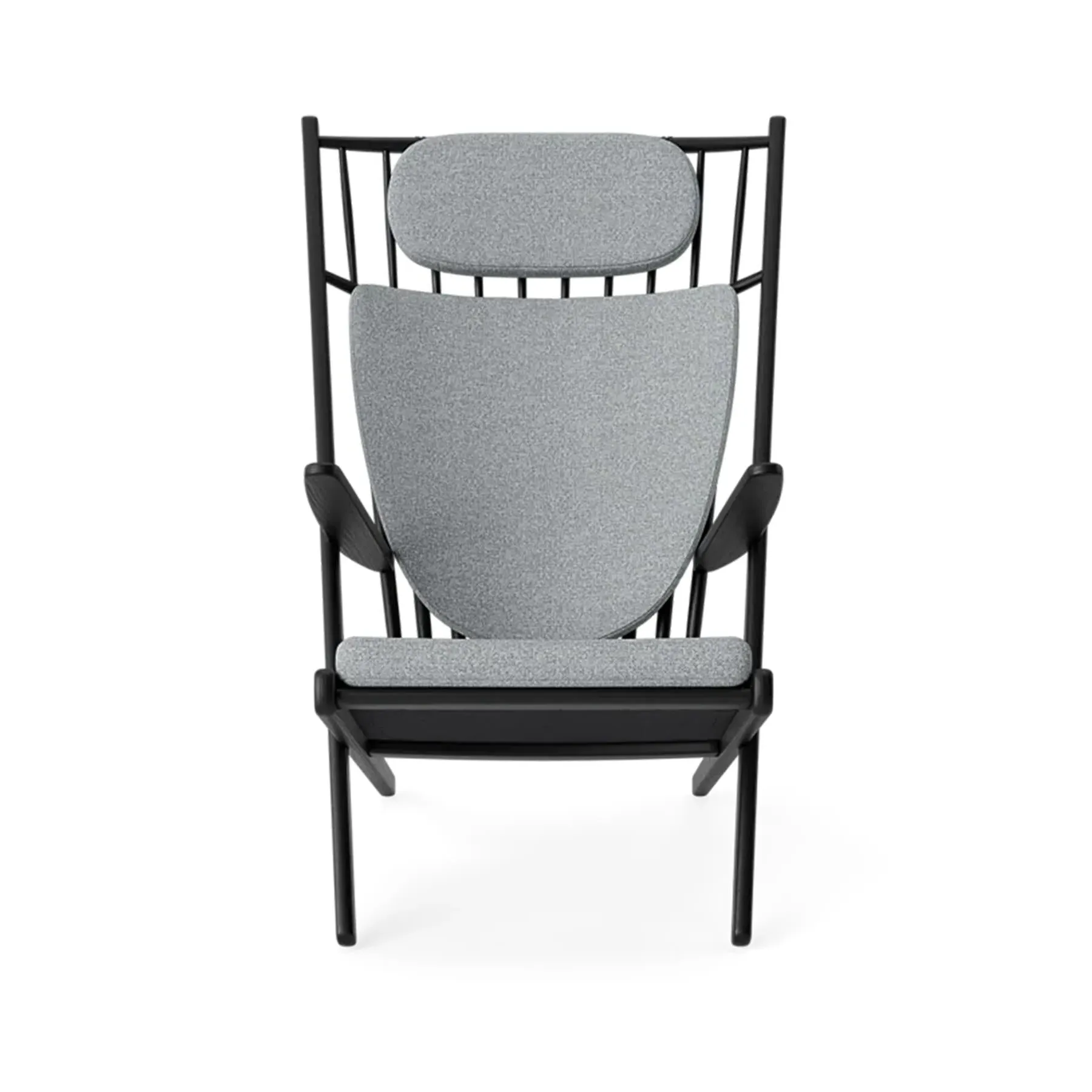 Armchair with Cushions - Black, Oak