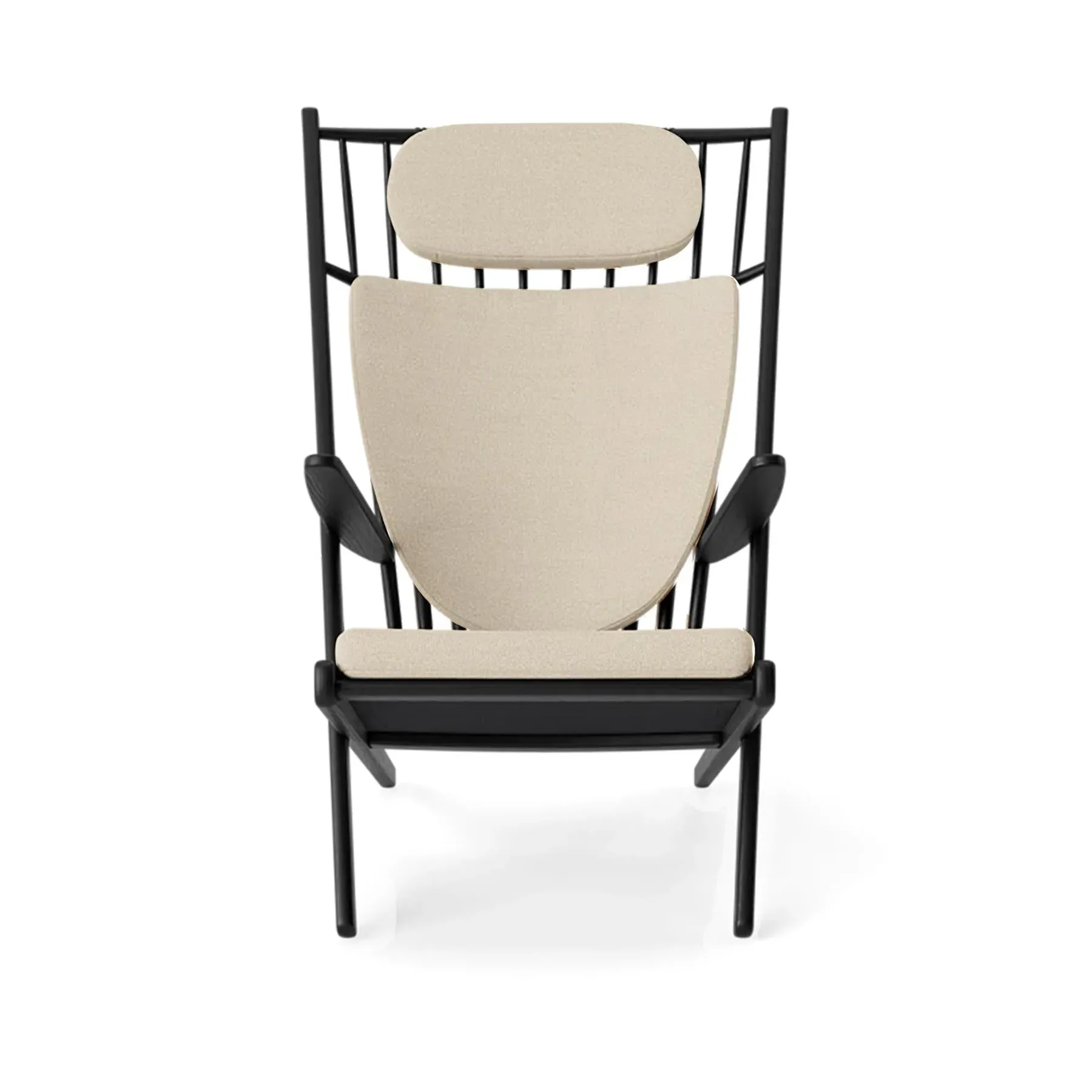 Armchair with Cushions - Black, Oak