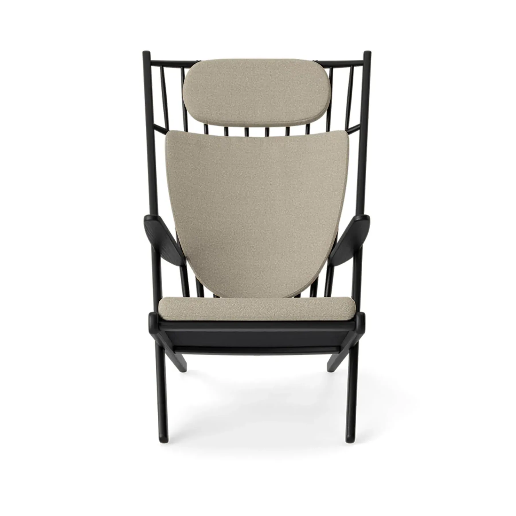 Armchair with Cushions - Black, Oak