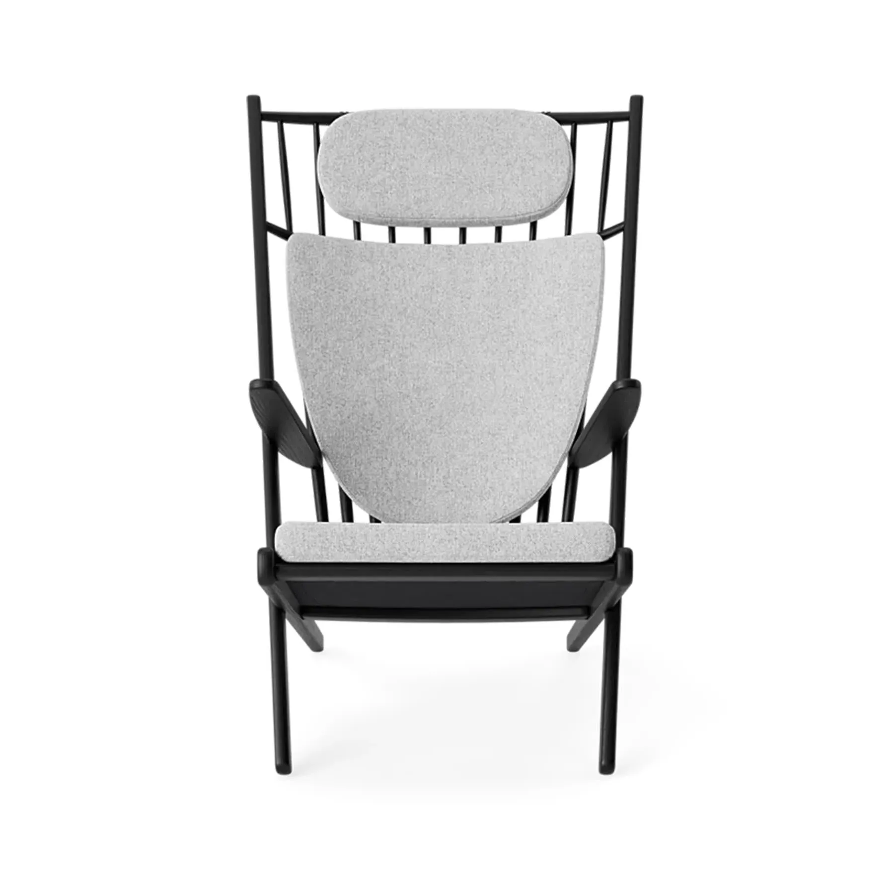 Armchair with Cushions - Black, Oak image
