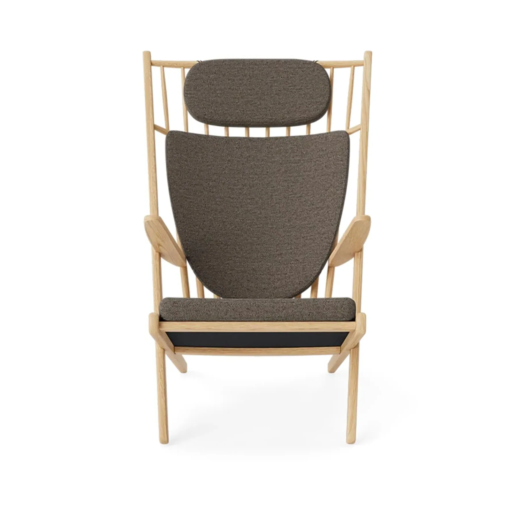 Armchair with Cushions - Boucle, Oak