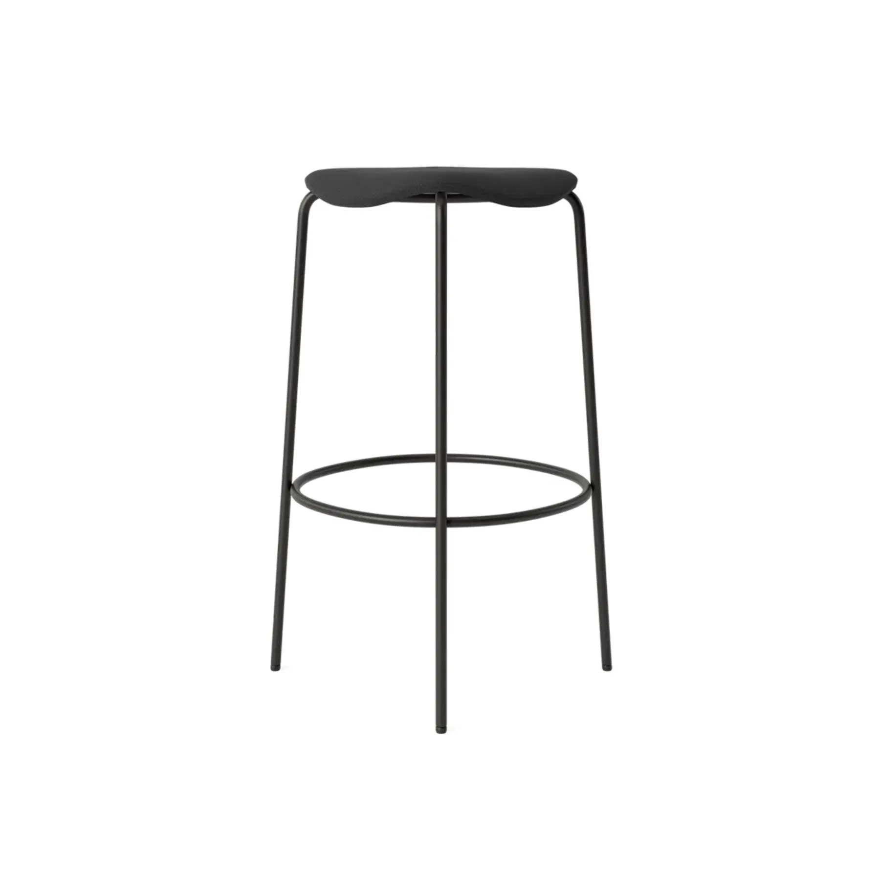 Bar Height Bar Stool - Black, Leather
